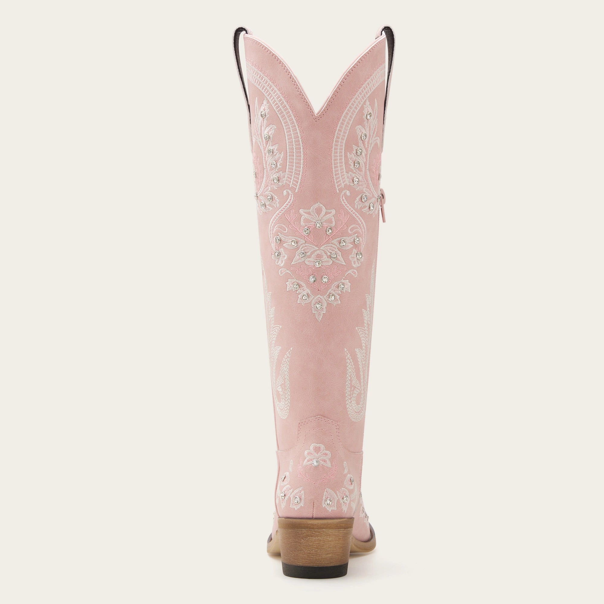 The Aurelia - Sparkle Western Boots in Pink Embroidered & Rhinestone