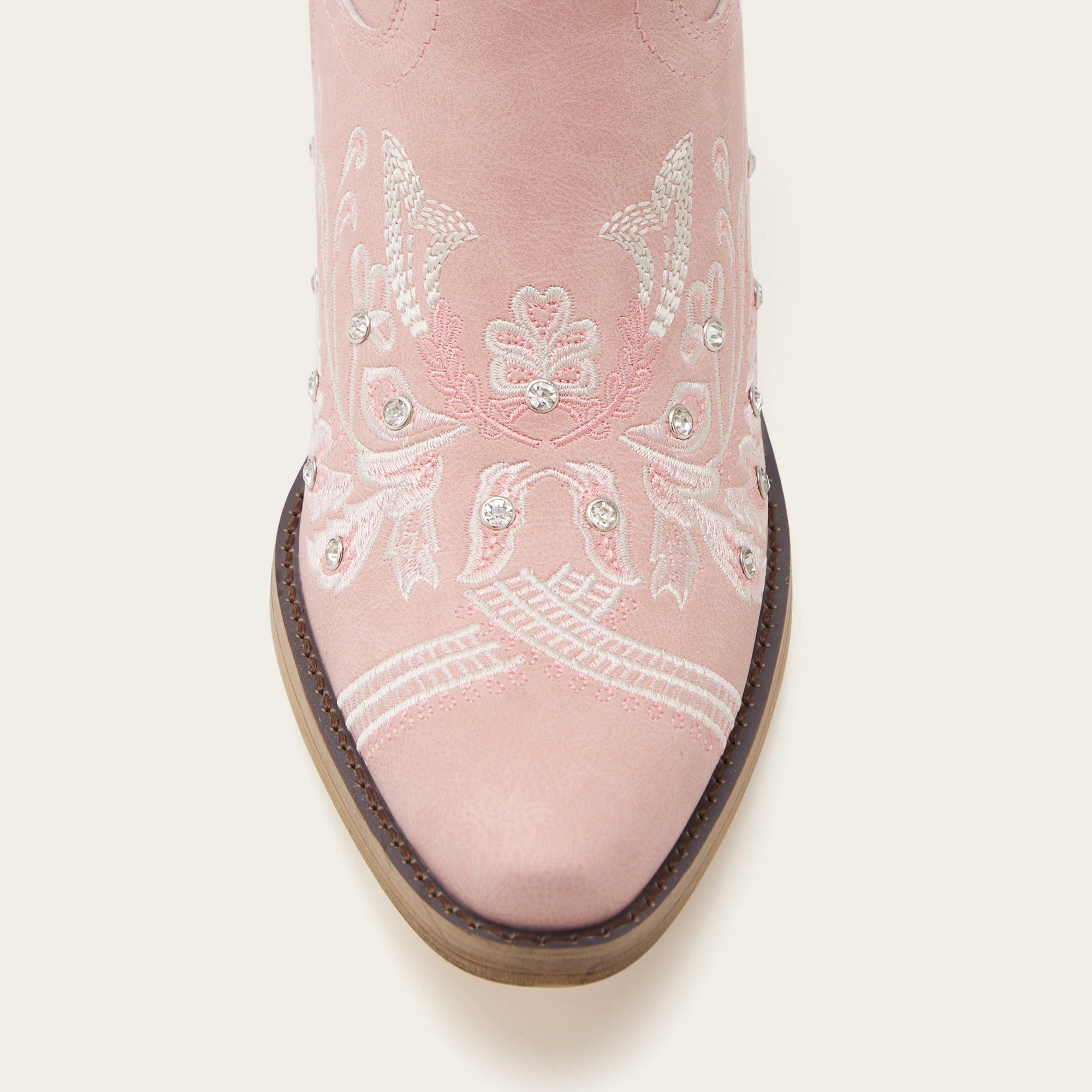 The Aurelia - Sparkle Western Boots in Pink Embroidered & Rhinestone