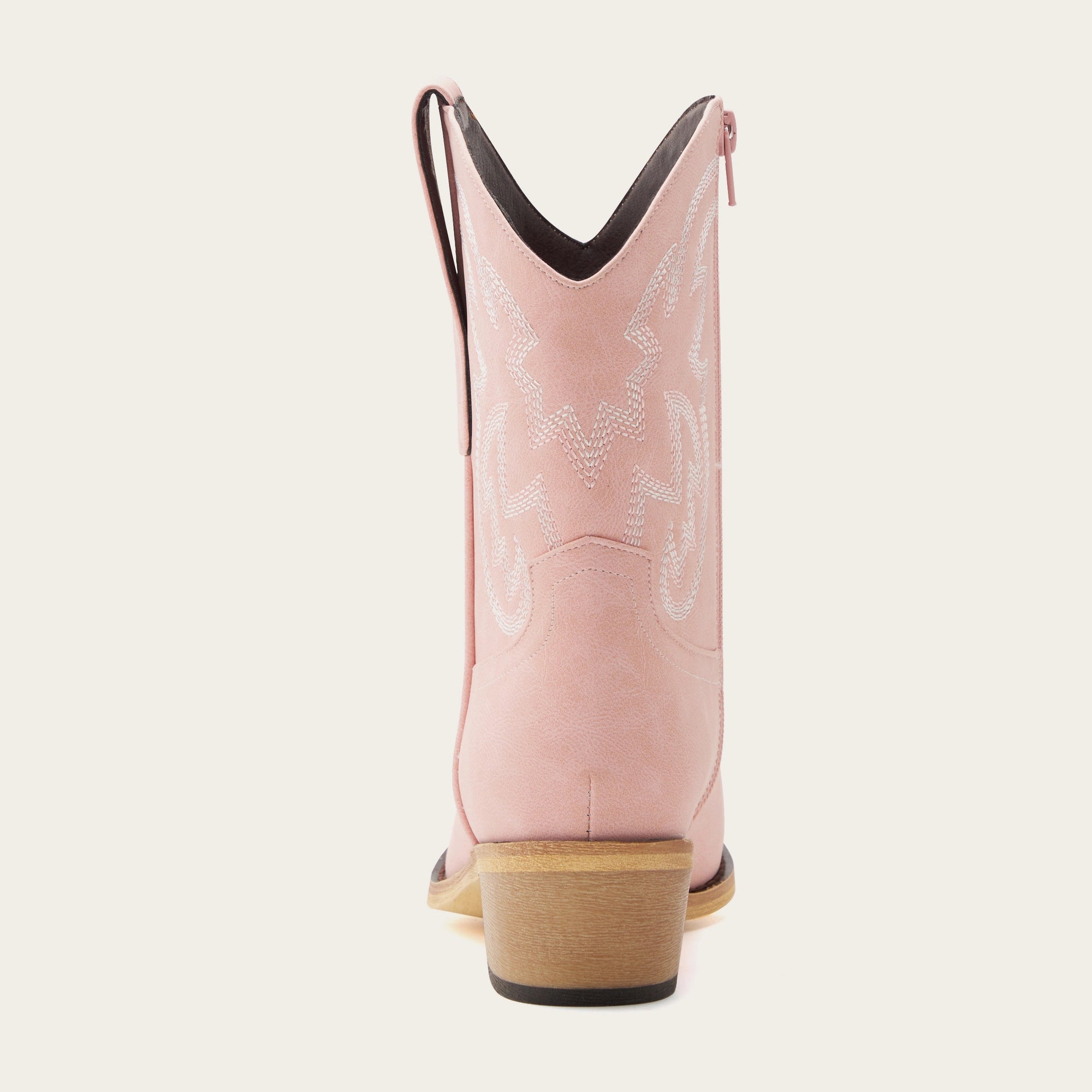The Rosie - Snip Toe Pink Cowgirl Booties Embroidery Side Zipper