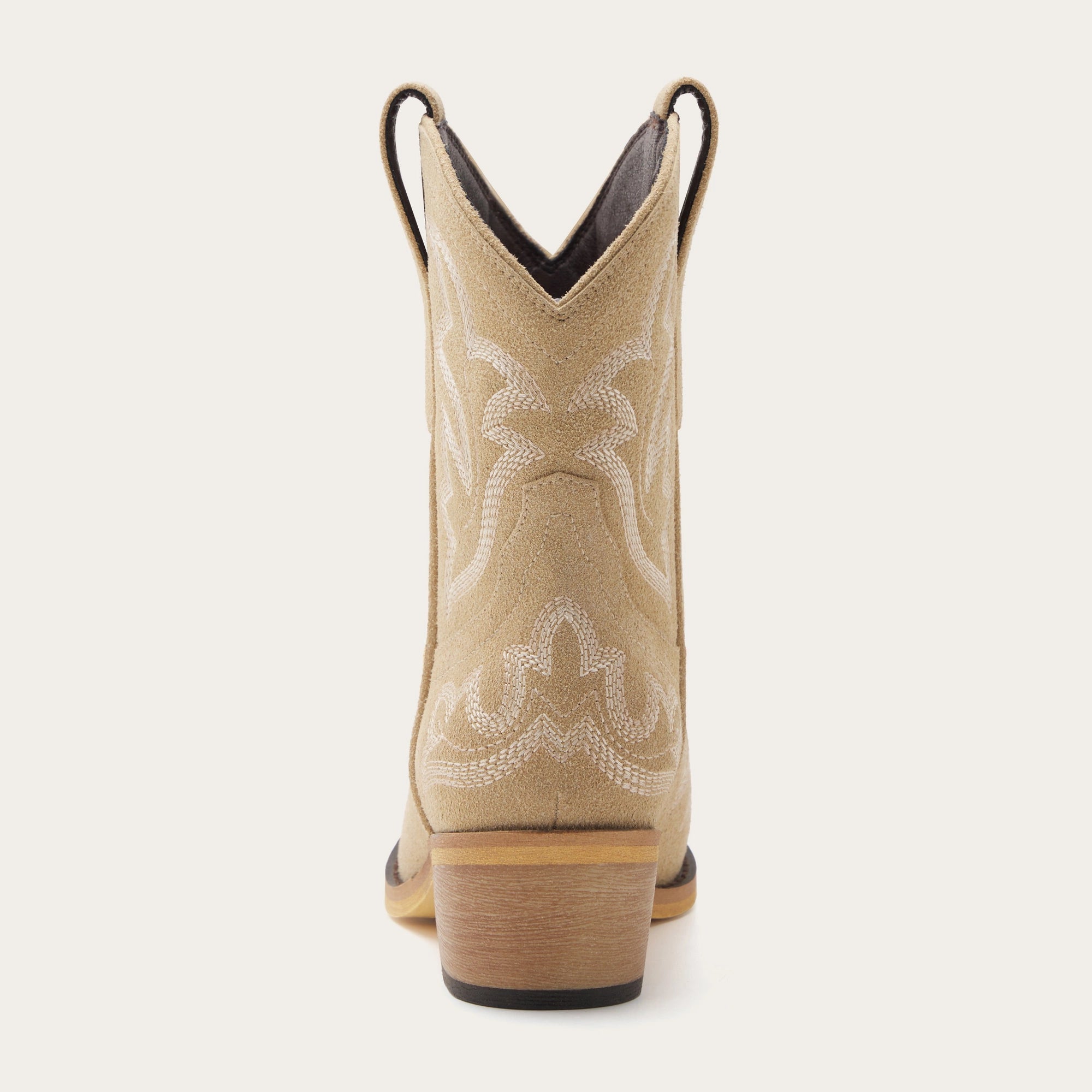The Dakota - Beige Suede Cowgirl Booties with Classic Western Charm