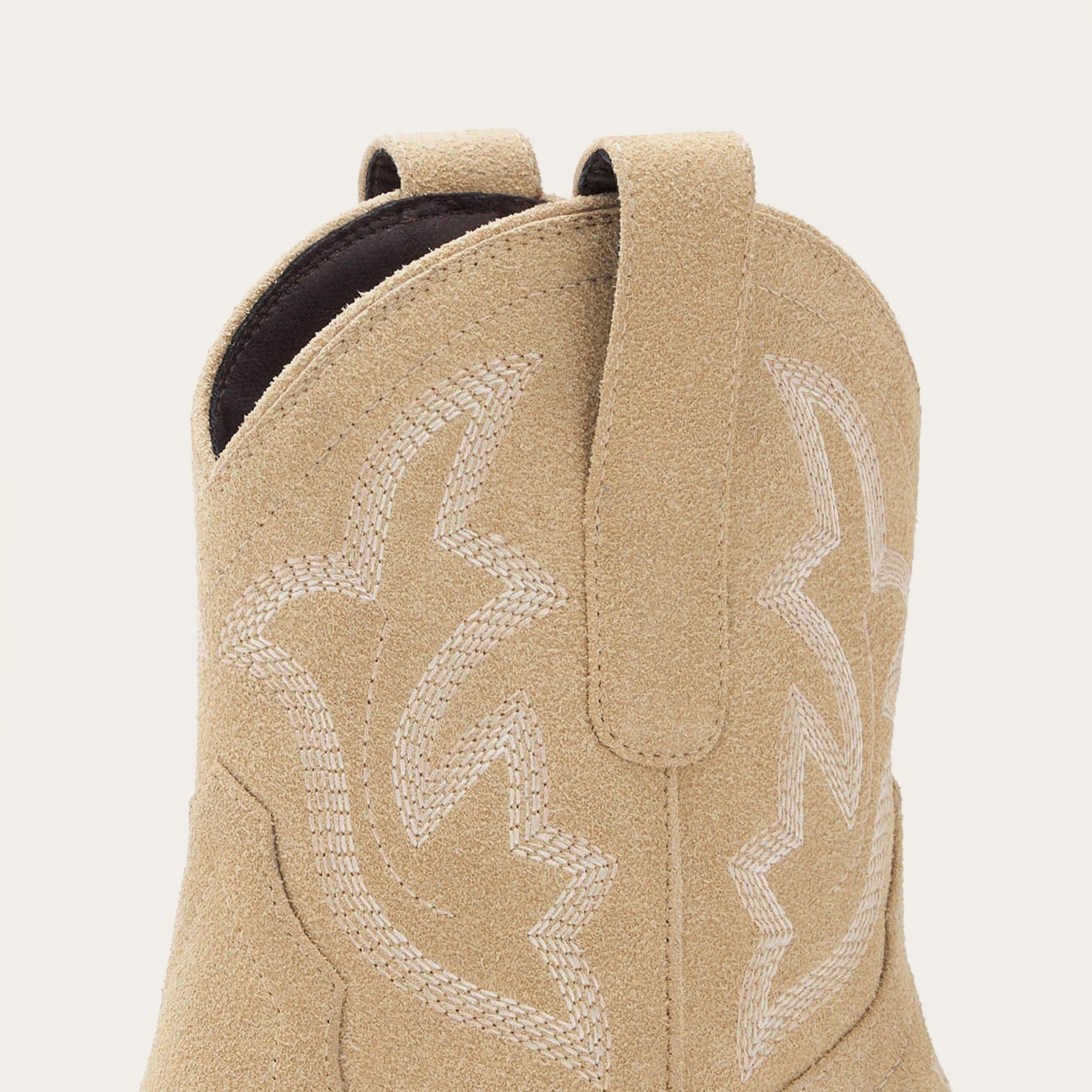 The Dakota - Beige Suede Cowgirl Booties with Classic Western Charm
