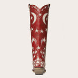 The Celestial – Fire Red Starry Western Boots
