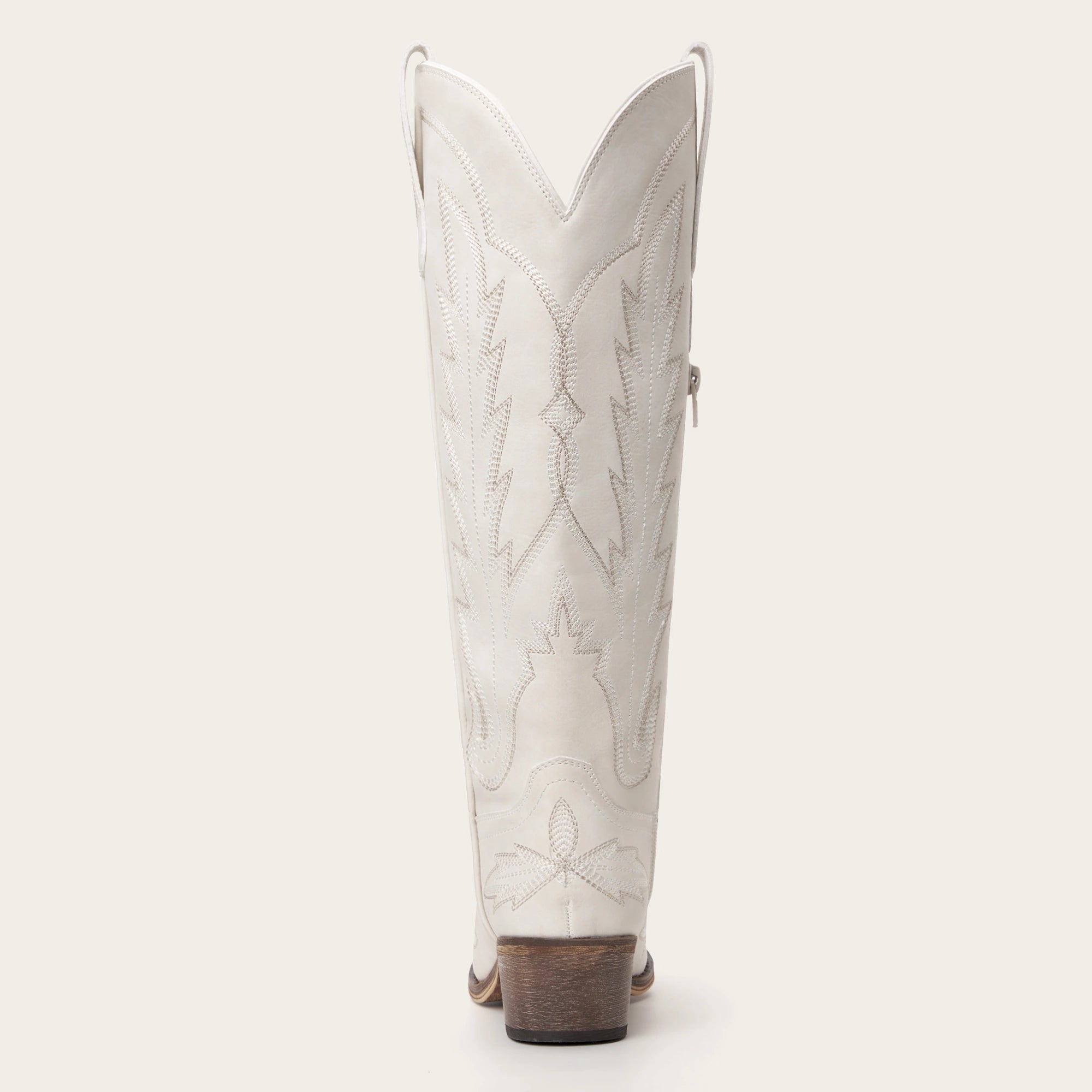 The Rosemary - Cream Classic Tall Cowgirl Boots with Embroidery