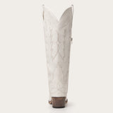 The Rosemary - Cream Classic Tall Cowgirl Boots with Embroidery