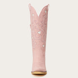 The Hallie – Pink Heart Cutouts Embroidered Western Cowgirl Boots
