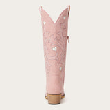 The Hallie – Pink Heart Cutouts Embroidered Western Cowgirl Boots