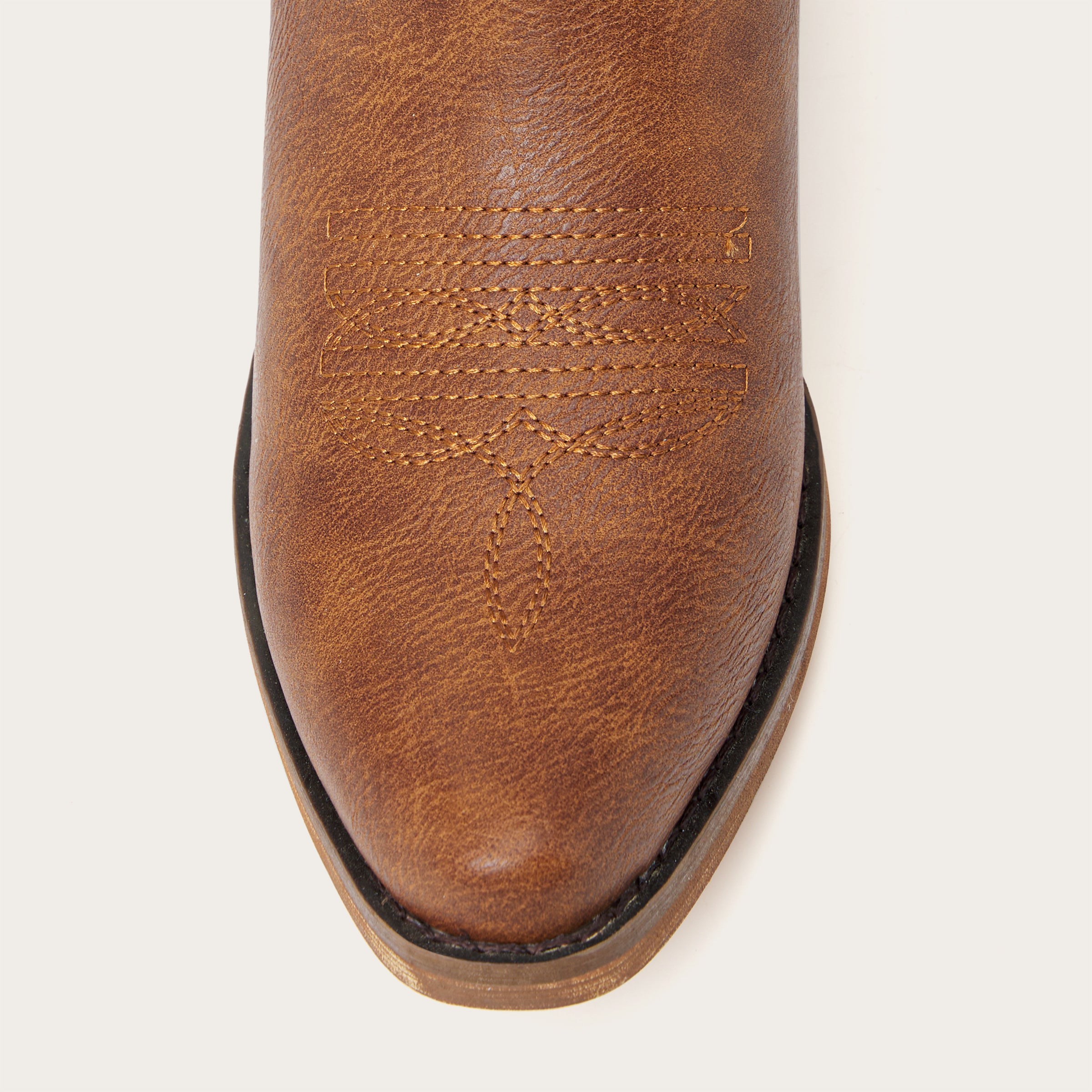 The Belle - Brown Cowgirl Boots Snip Toe with Blue Floral Embroidery