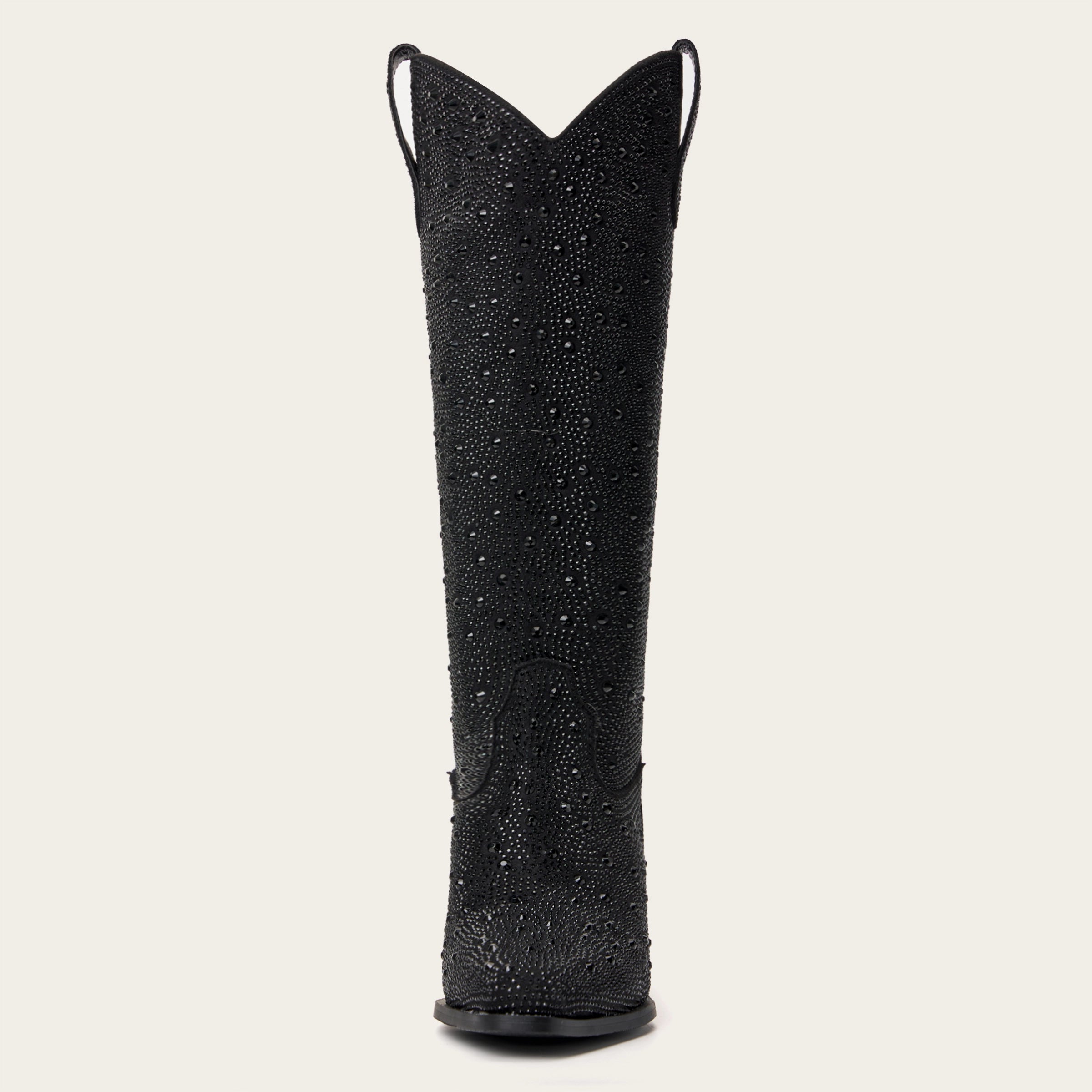 The Stardust – Crystal-Covered Black Tall Cowgirl Boots