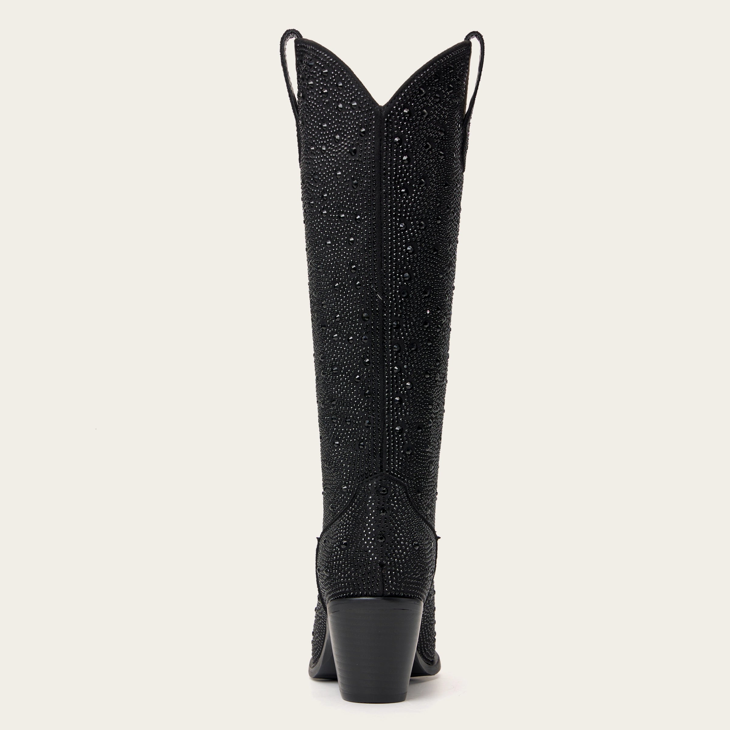 The Stardust – Crystal-Covered Black Tall Cowgirl Boots