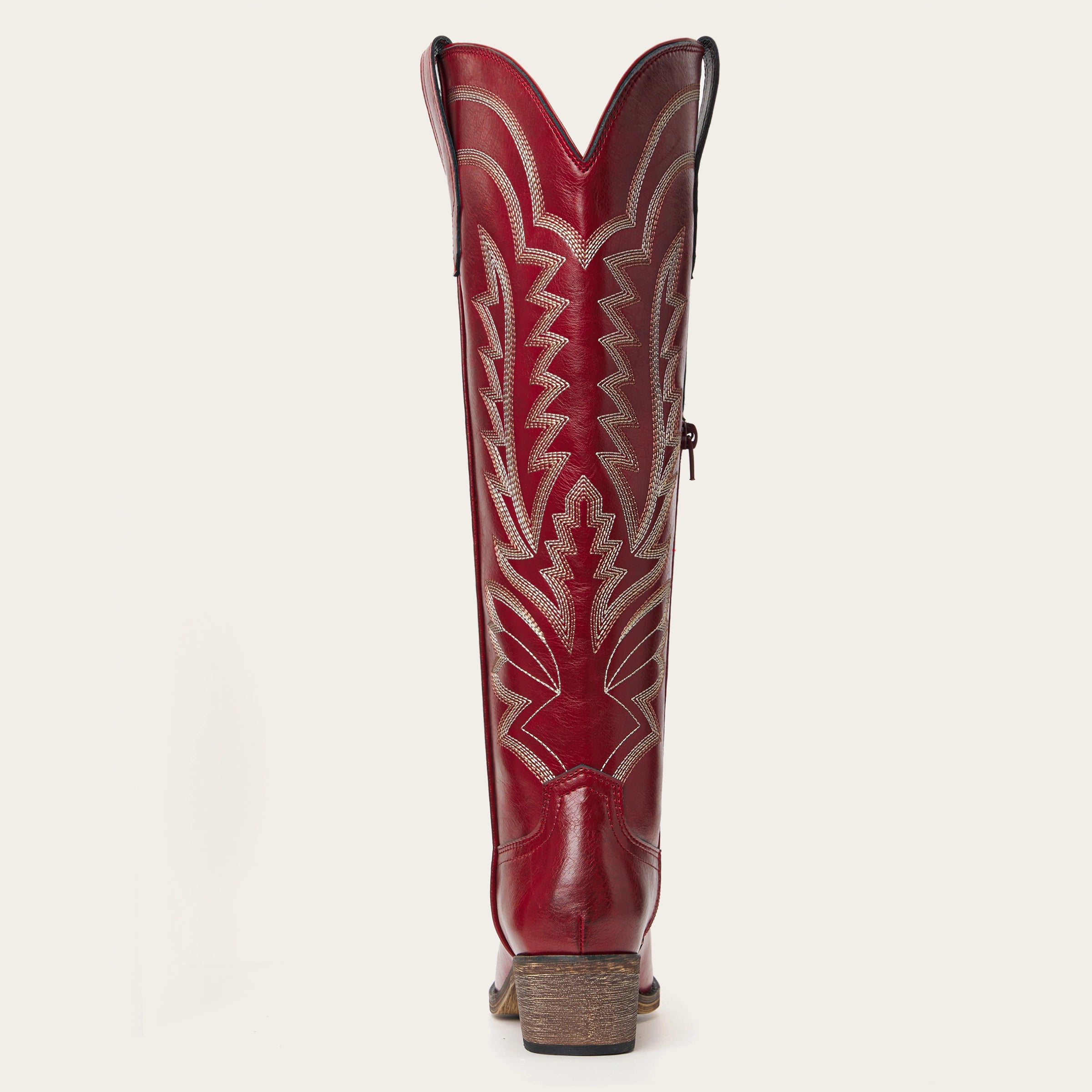 The Laurey - Crimson Embroidered Cowgirl Boots with Classic Western Flair