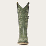 The Prairie Smoke – Olive Green Mid-calf Cowgirl Boots with Bold Embroidery