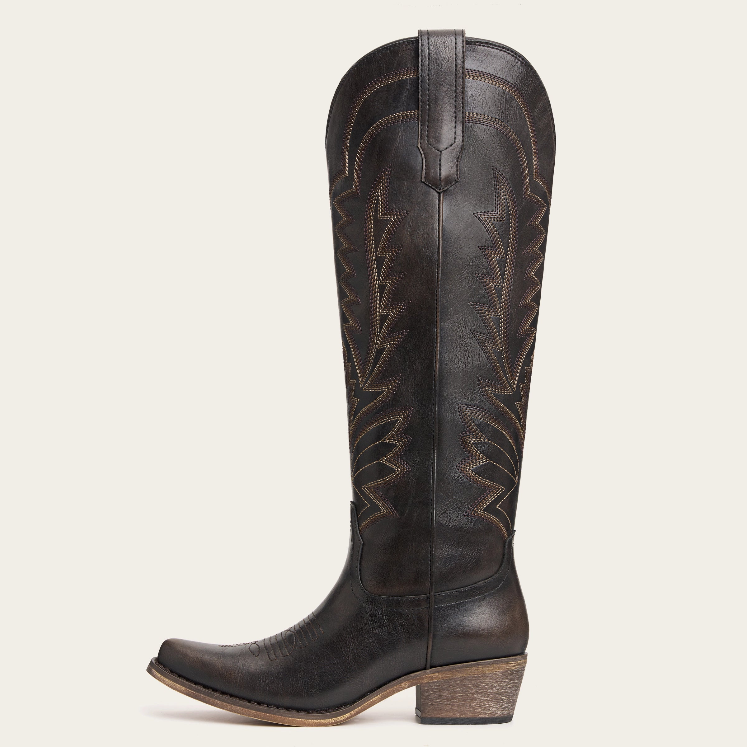 The Laurey - Espresso Embroidered Cowgirl Boots with Classic Western Flair