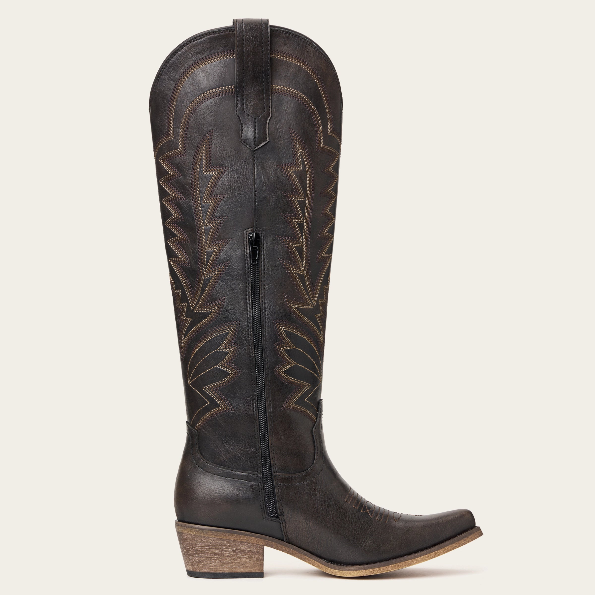 The Laurey - Espresso Embroidered Cowgirl Boots with Classic Western Flair