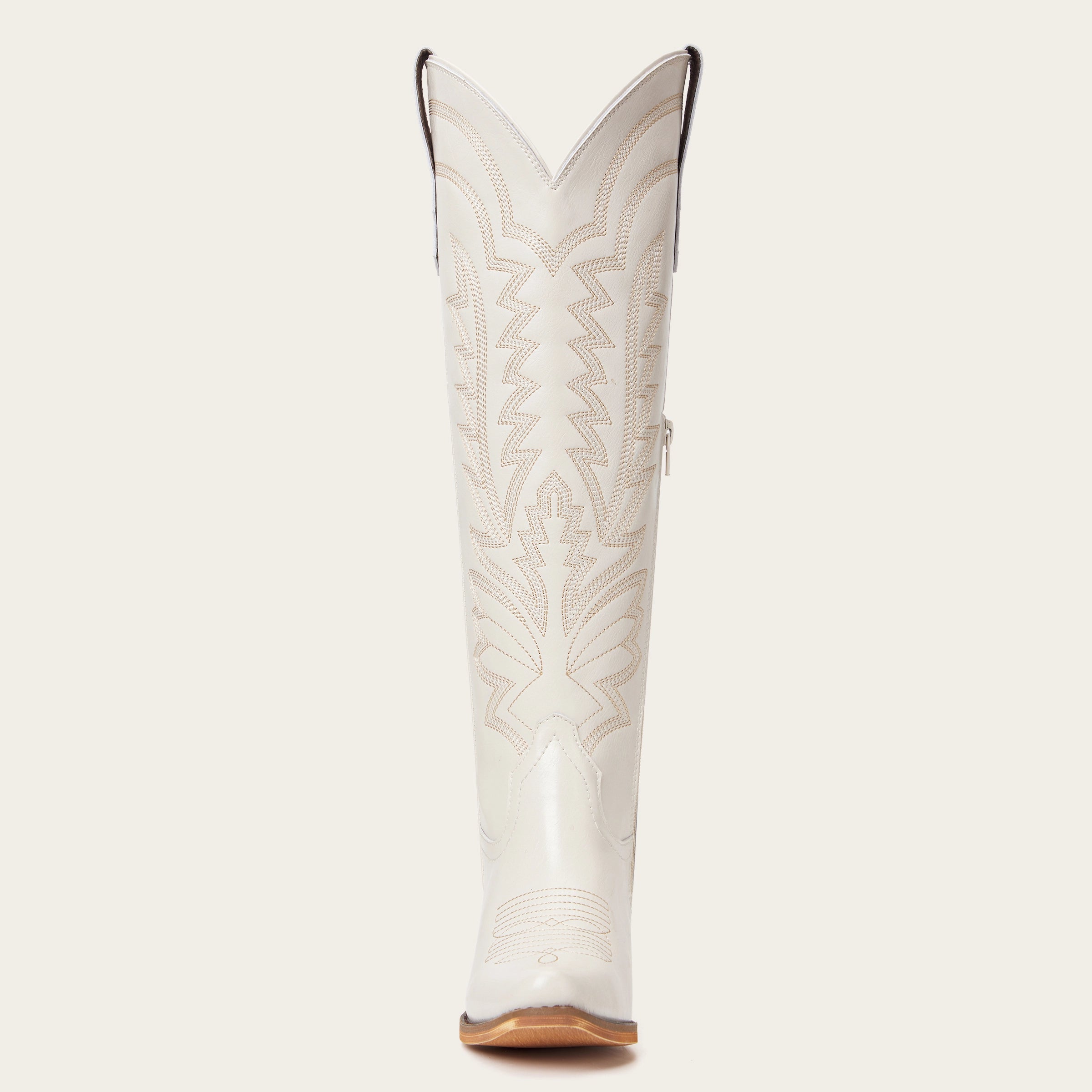 The Laurey - Ivory Embroidered Cowgirl Boots with Classic Western Flair