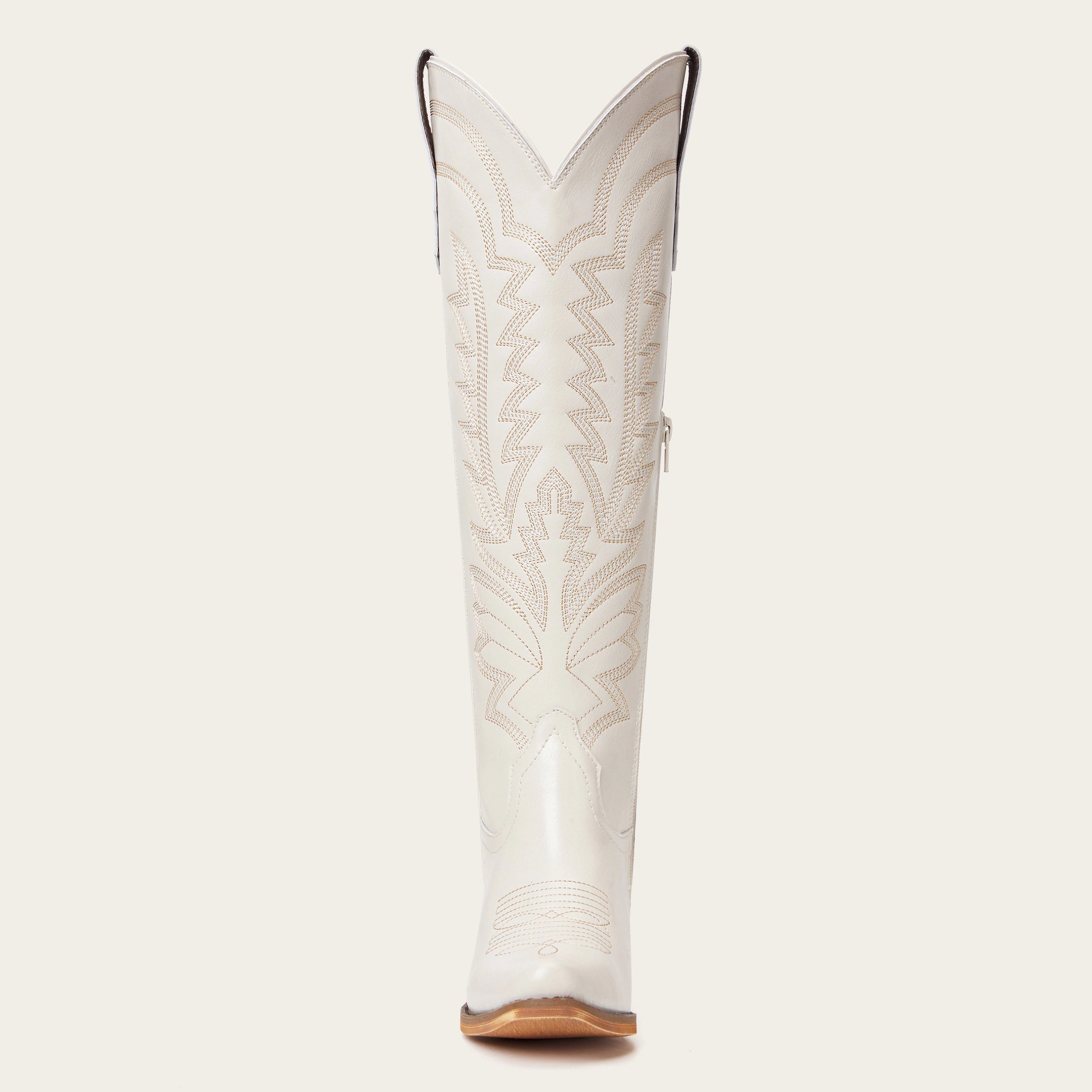 The Laurey - Ivory Embroidered Cowgirl Boots with Classic Western Flair