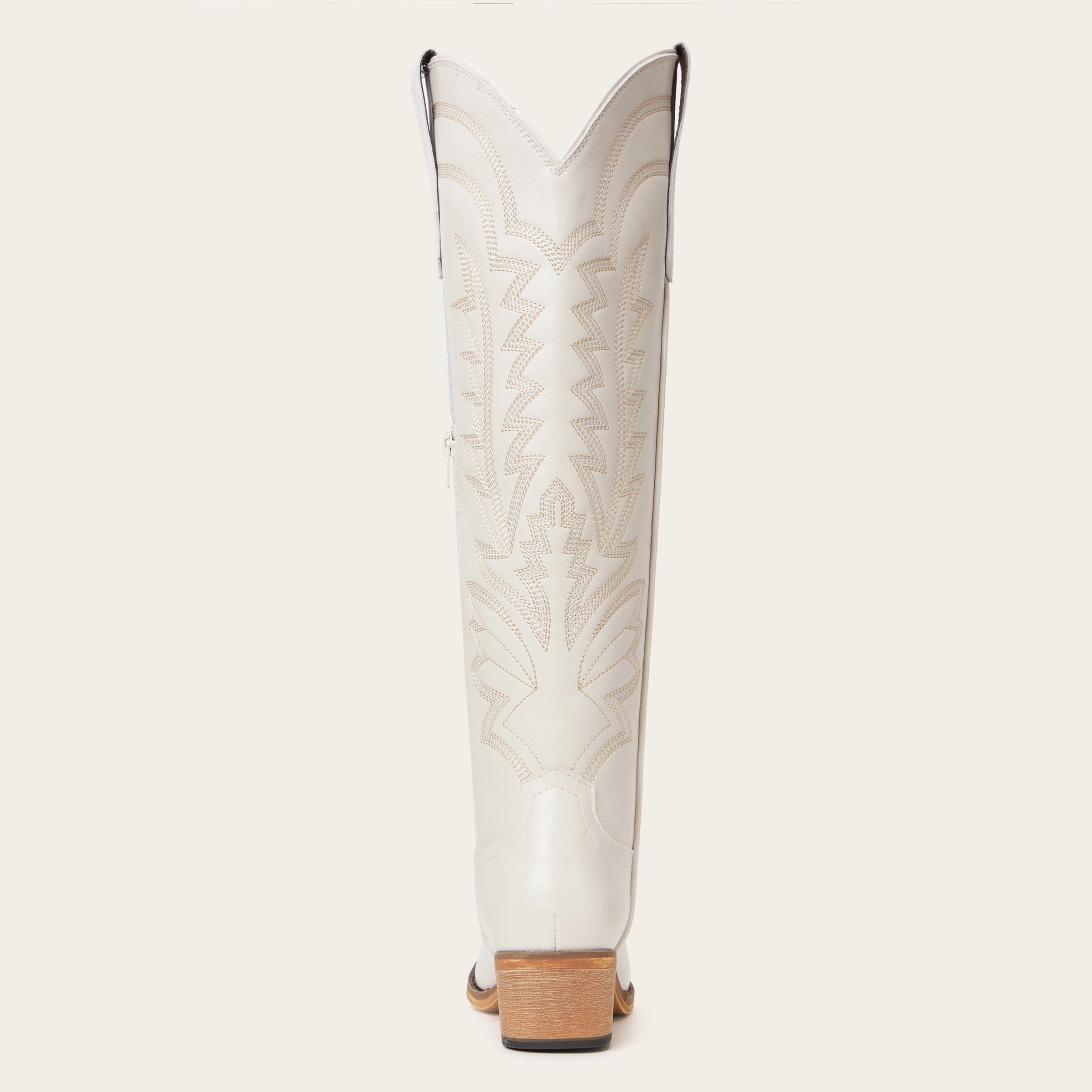 The Laurey - Ivory Embroidered Cowgirl Boots with Classic Western Flair