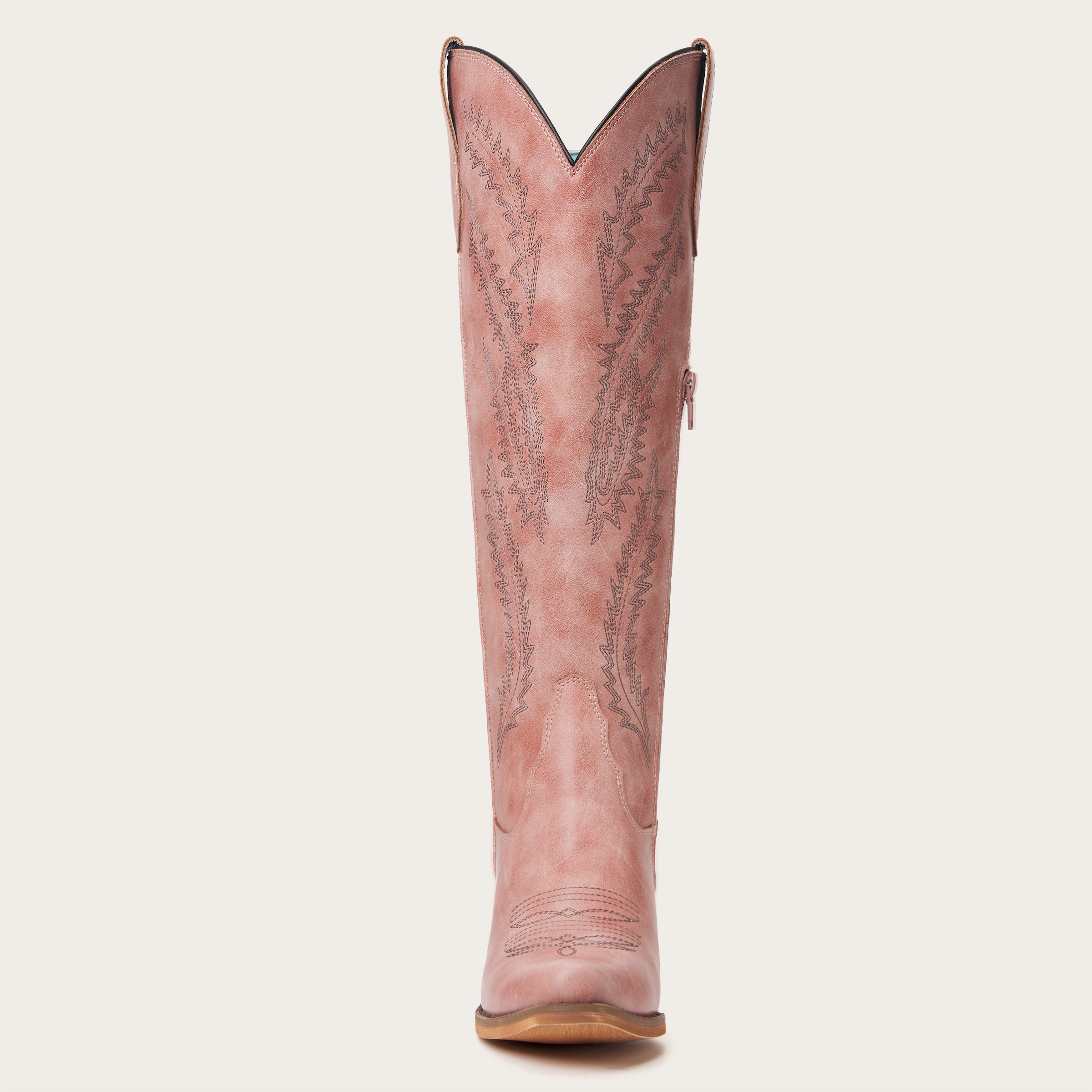 The Cattle – Dusty Rose Tall Western Boots with Tonal Embroidery