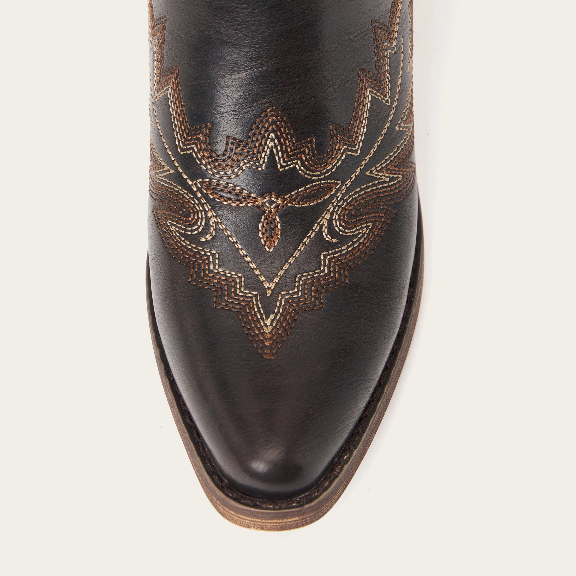 The Ross - Espresso Over-the-Knee Cowgirl Boots with Back Tie & Embroidery