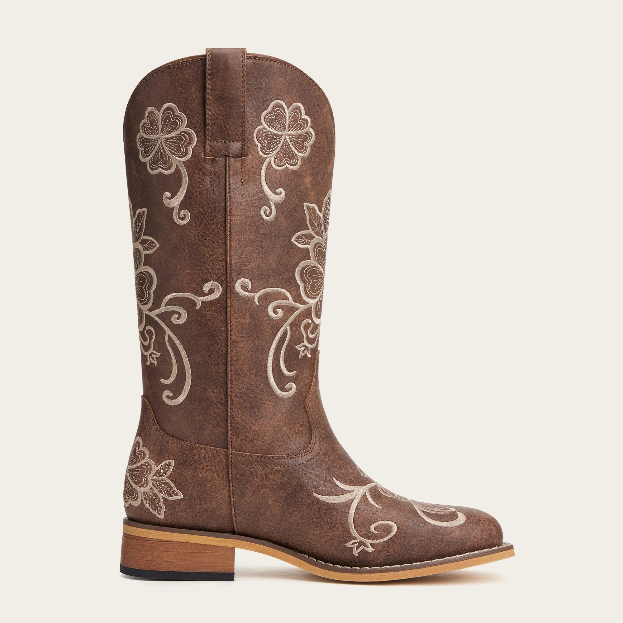 The Magnolia – Floral Square Toe Cowgirl Boots