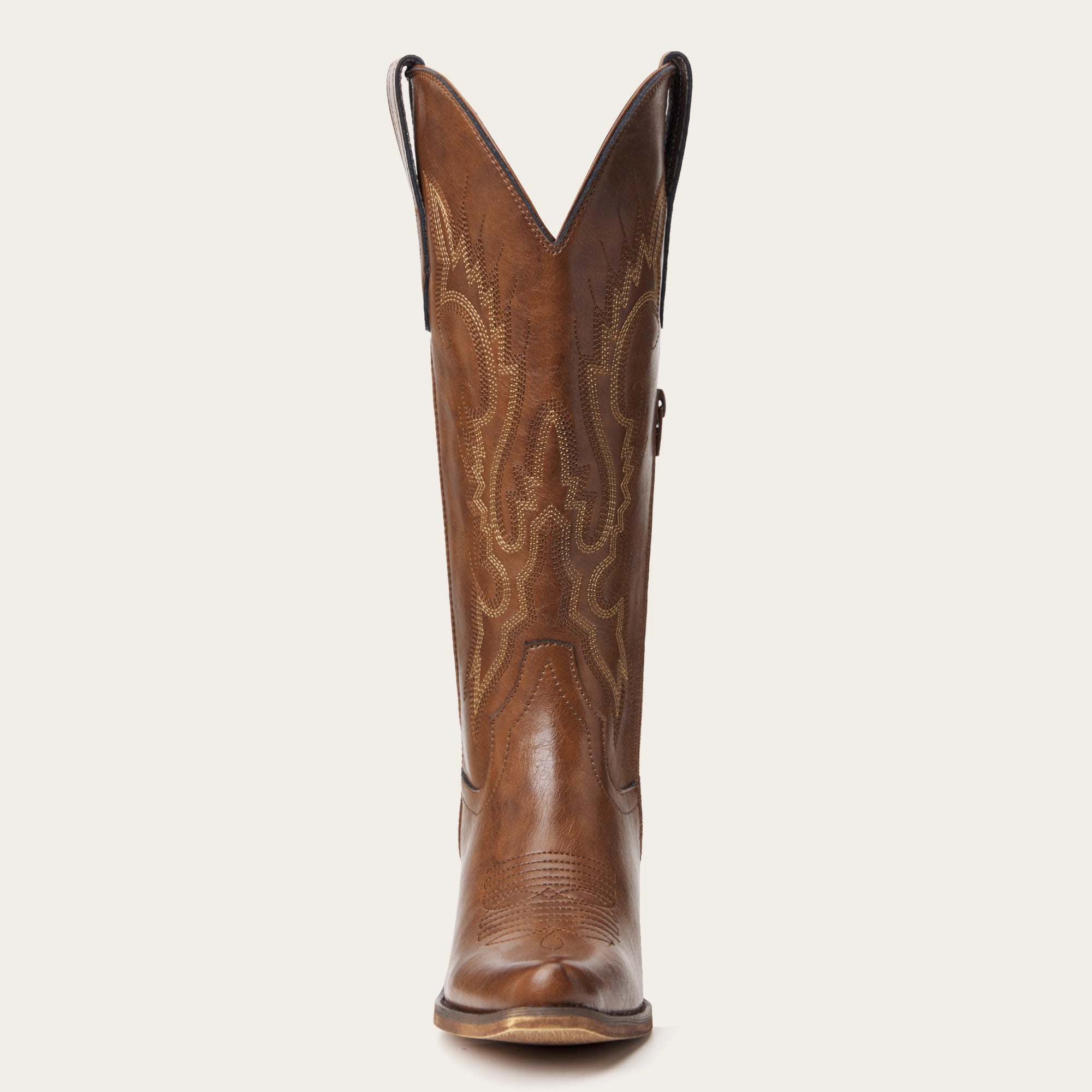 The Phoenix - Brown Short Tall Cowboy Boots with Classic Western Embroidery