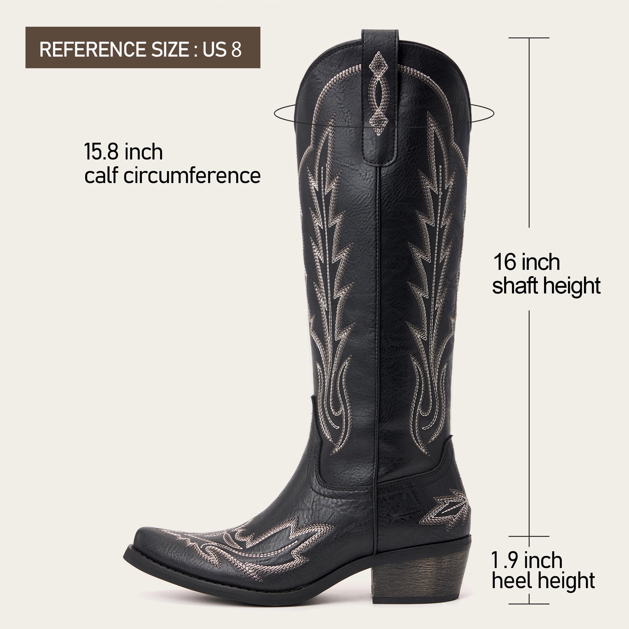 The Sierra – Black Lightning Embroidered Cowgirl Boots