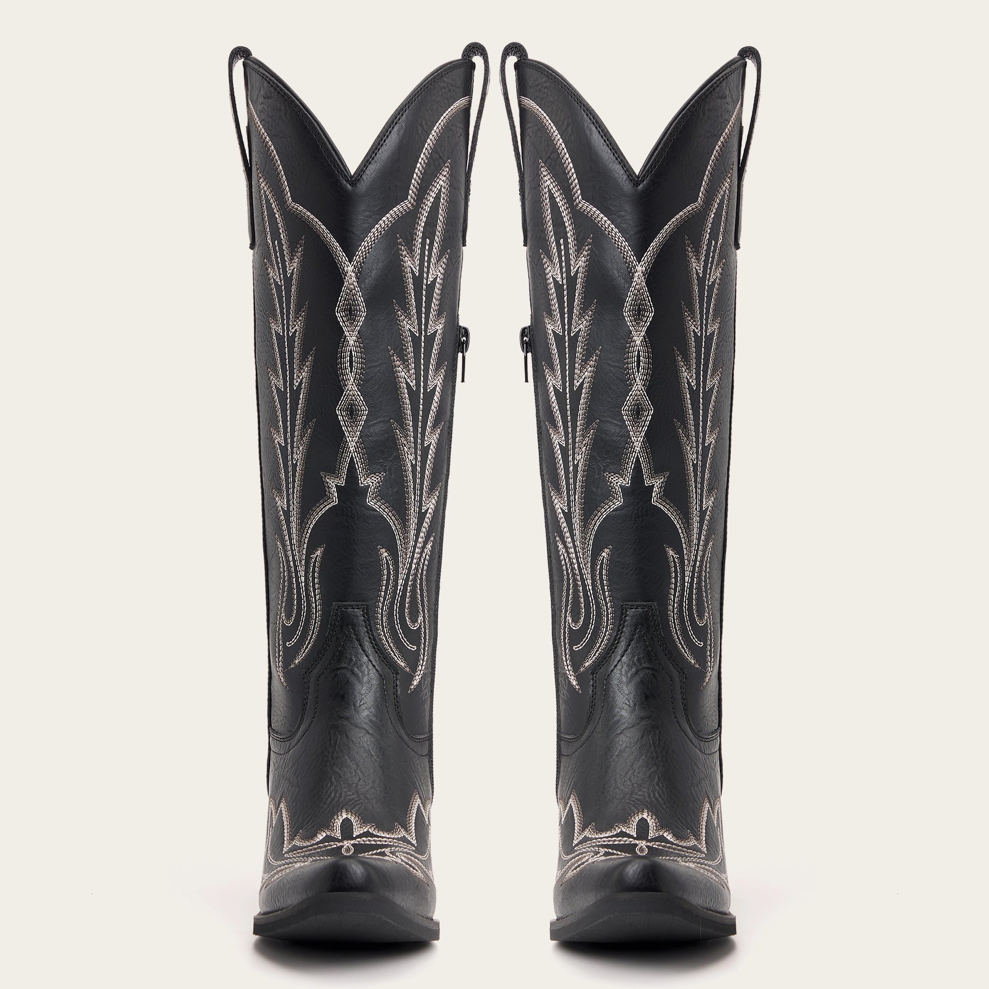 The Rosemary – Black Lightning Embroidered Cowgirl Boots