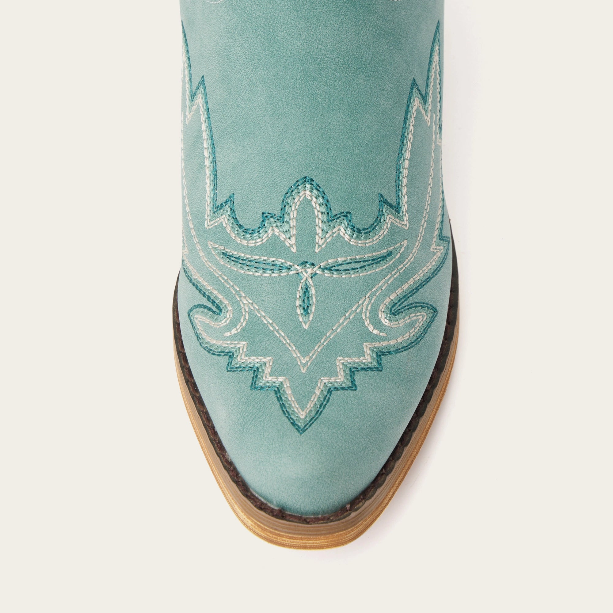 The Rosemary – Turquoise Lightning Embroidered Cowgirl Boots