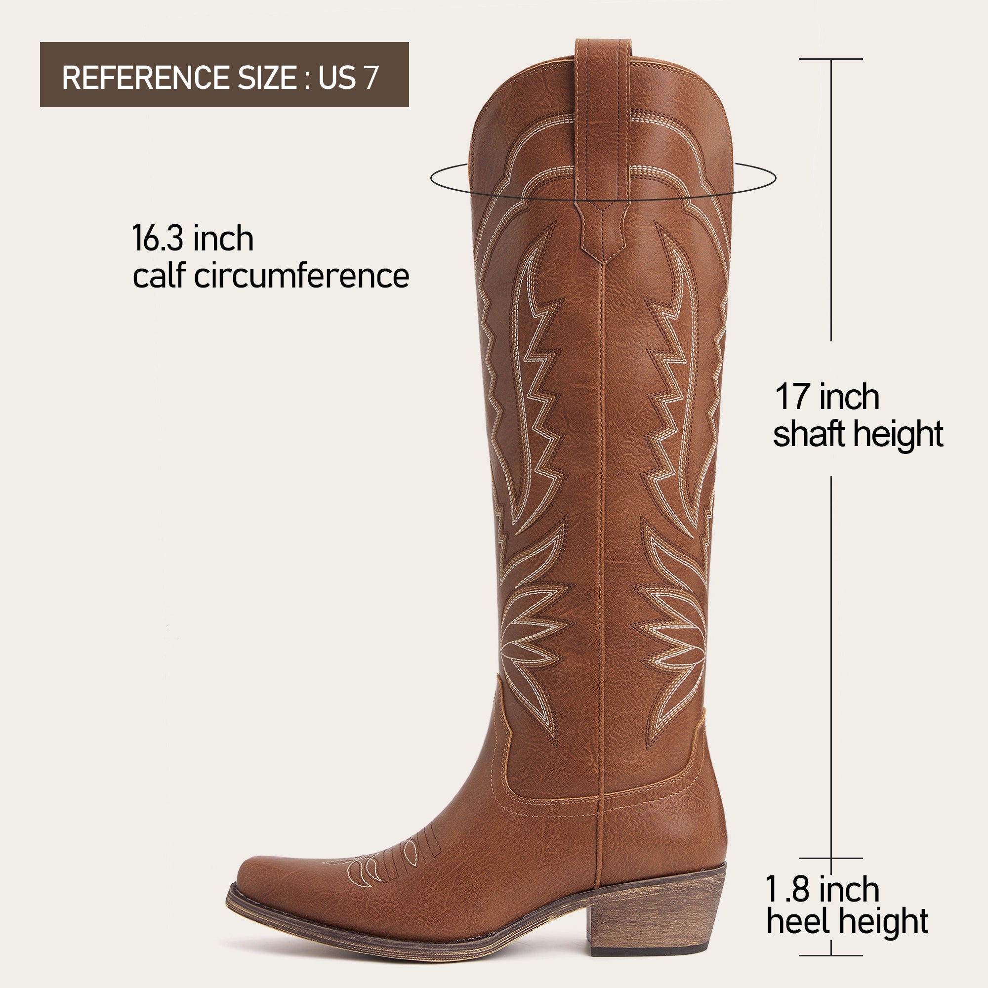 The Laurey - Brown Lightning Embroidered Cowgirl Boots with Classic Western Flair