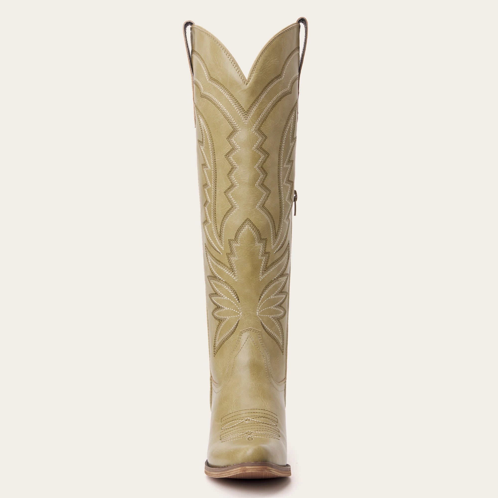 The Laurey - Desert Sage Lightning Embroidered Cowgirl Boots with Classic Western Flair