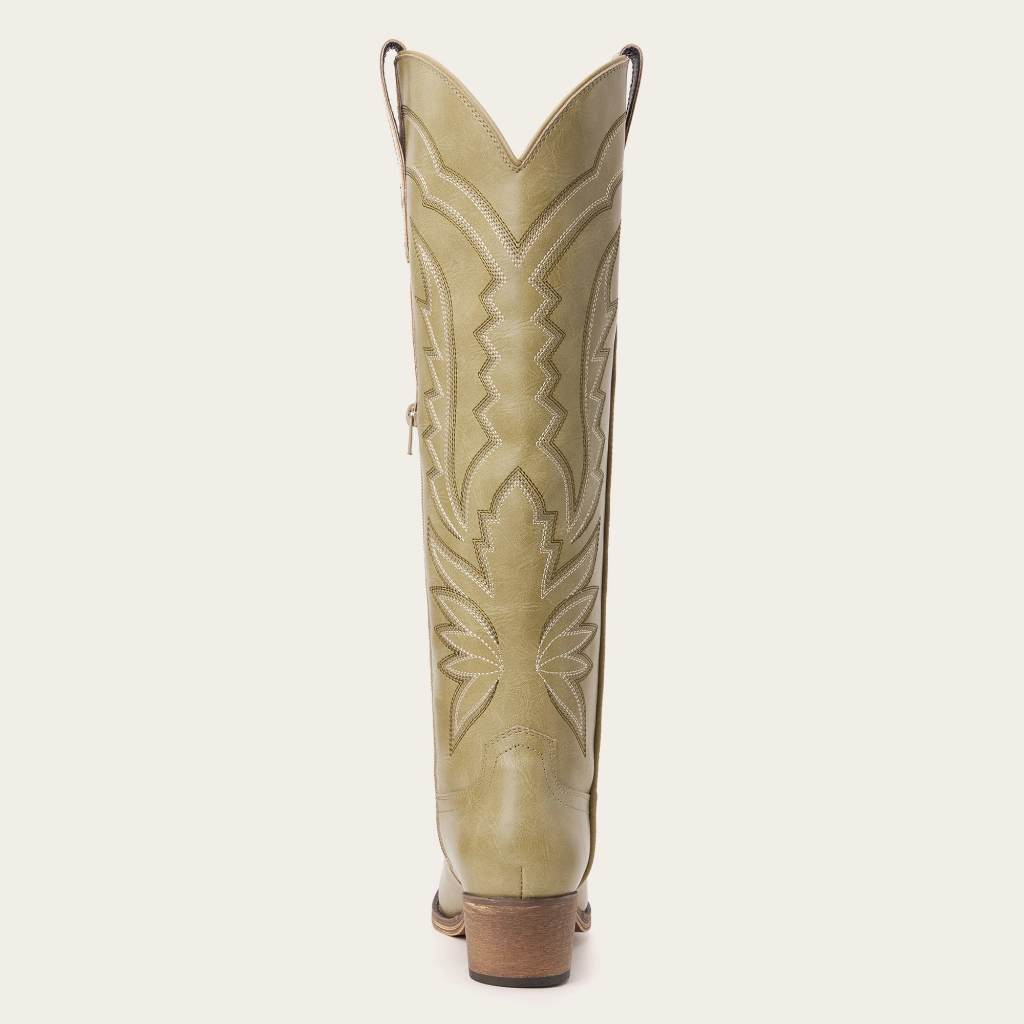 The Laurey - Desert Sage Lightning Embroidered Cowgirl Boots with Classic Western Flair