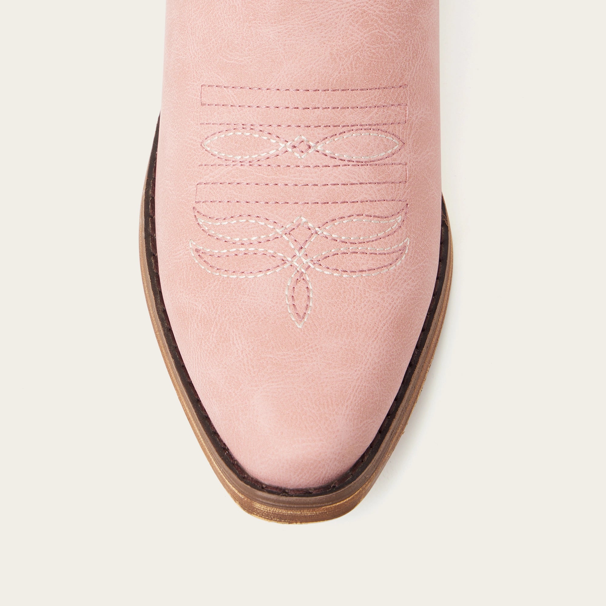 The Laurey - Blush Pink Lightning Embroidered Cowgirl Boots with Classic Western Flair