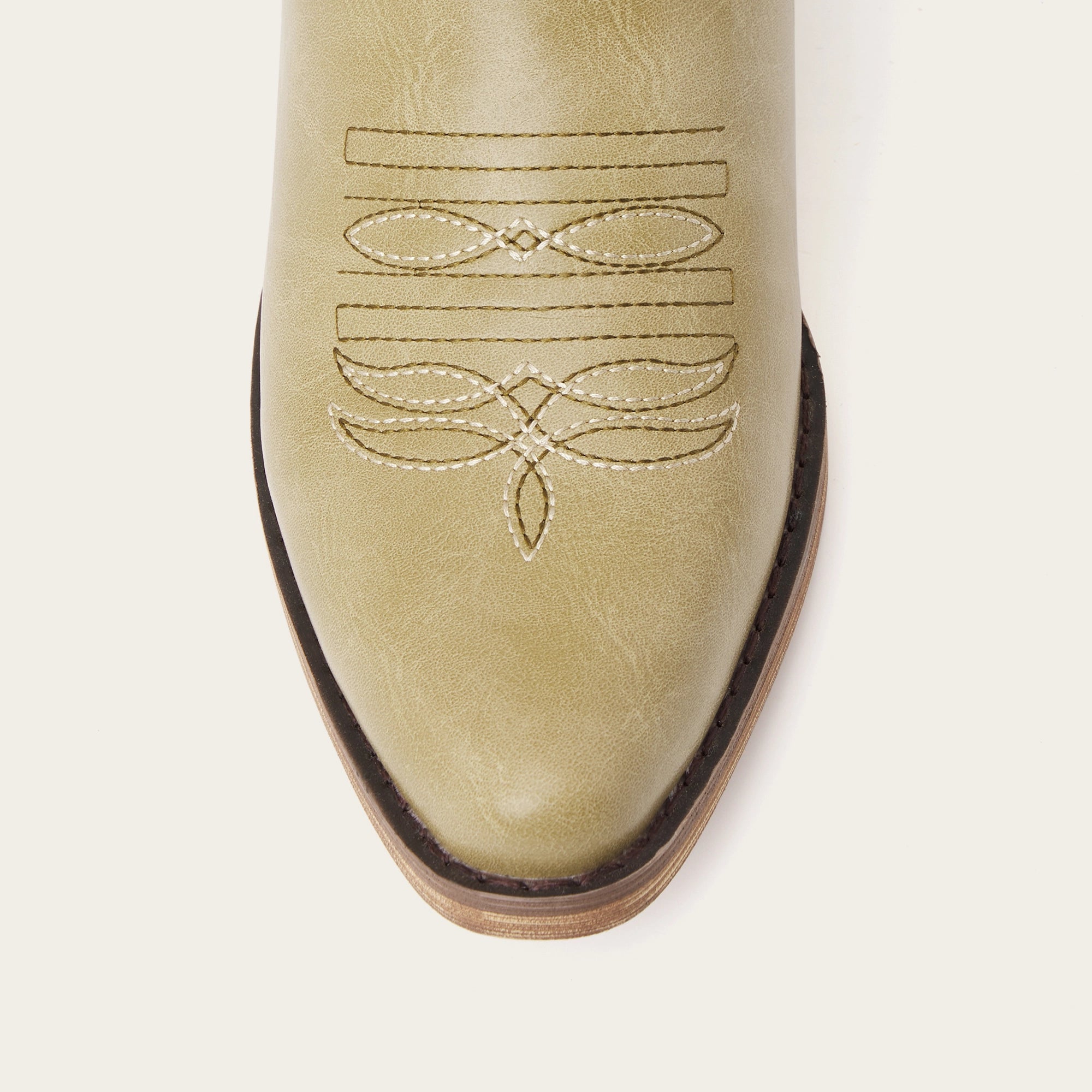 The Laurey - Desert Sage Lightning Embroidered Cowgirl Boots with Classic Western Flair