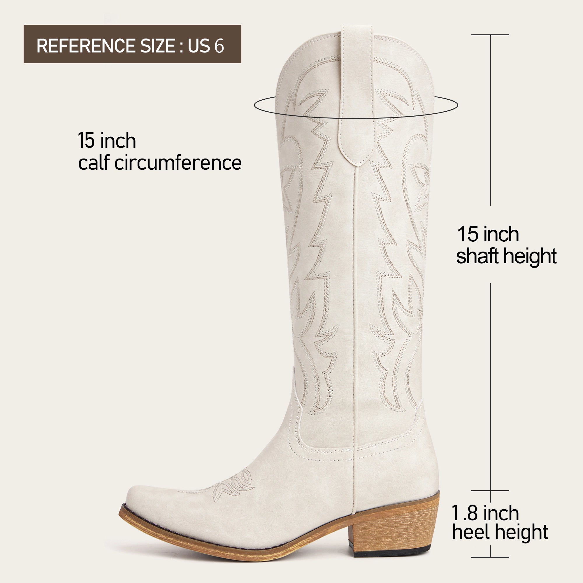 The Molly Wood – Brown Starburst Embroidered Snip Toe Tall Western Cowgirl Boots