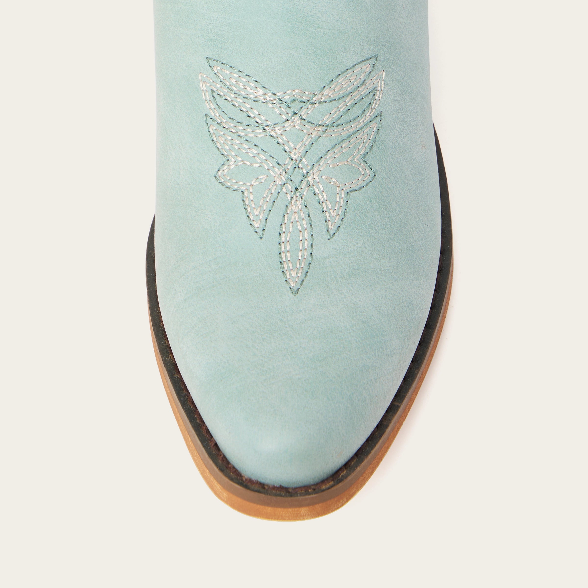 The Molly Wood - Sky Blue Embroidered Tall Western Cowgirl Boots with Side Zipper