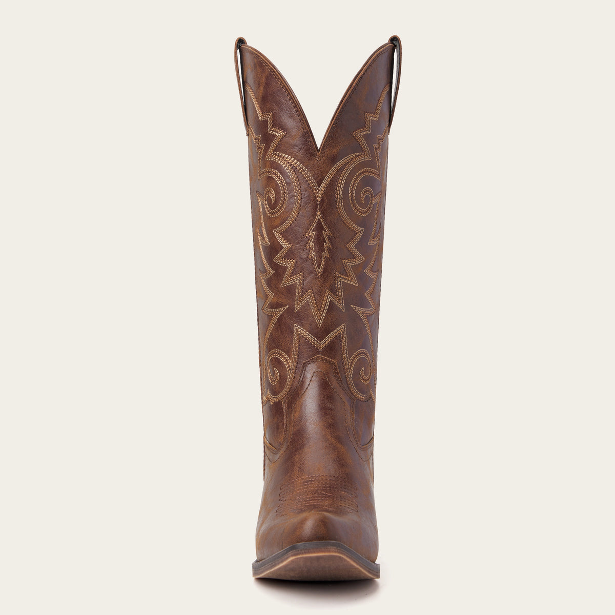 The Cassidy - Cognac Embroidered Snip Toe Western Cowgirl Boots