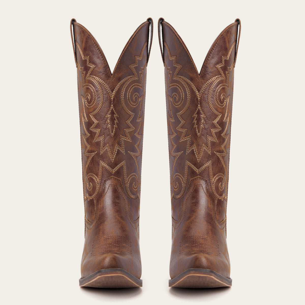 The Cassidy - Cognac Embroidered Snip Toe Western Cowgirl Boots