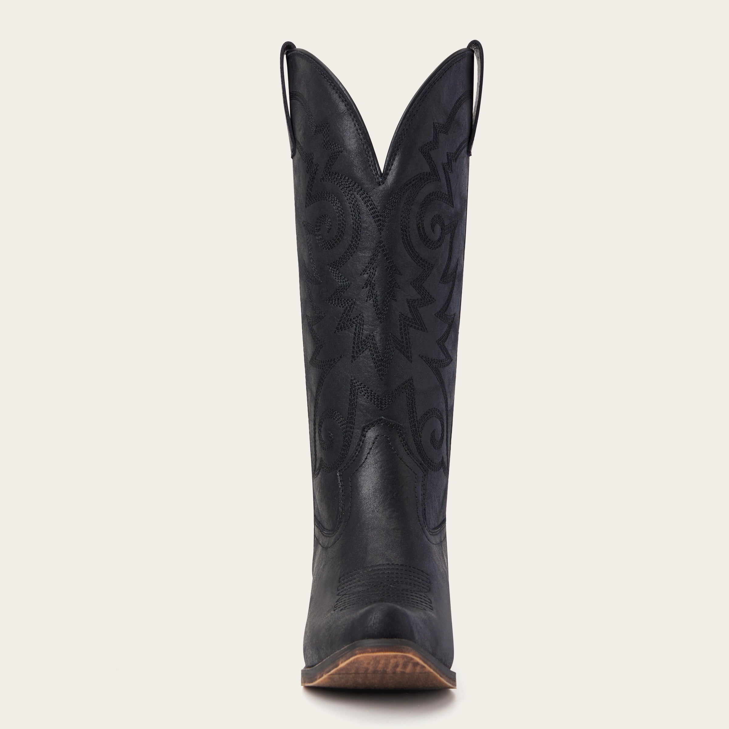 The Cassidy - Black Embroidered Snip Toe Western Cowgirl Boots