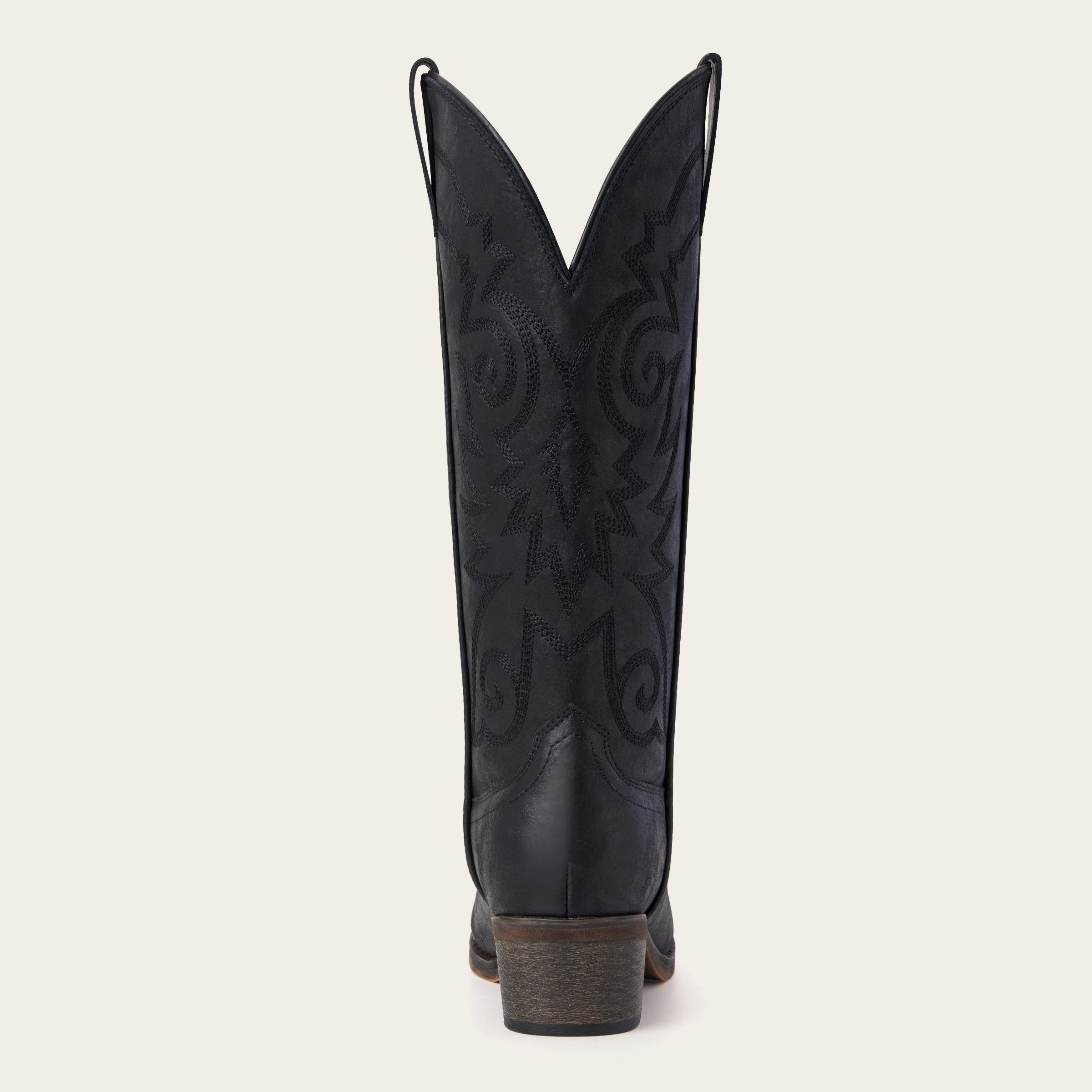 The Cassidy - Black Embroidered Snip Toe Western Cowgirl Boots