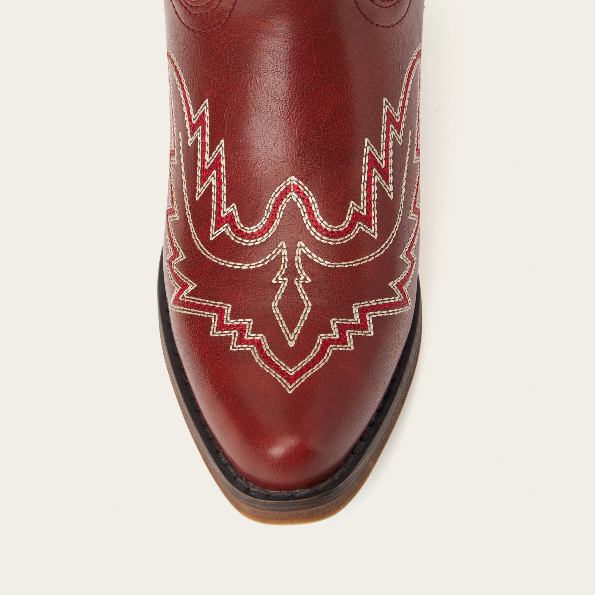 The Montana - Red Embroidered Snip Toe Tall Cowgirl Boots with Side Zipper
