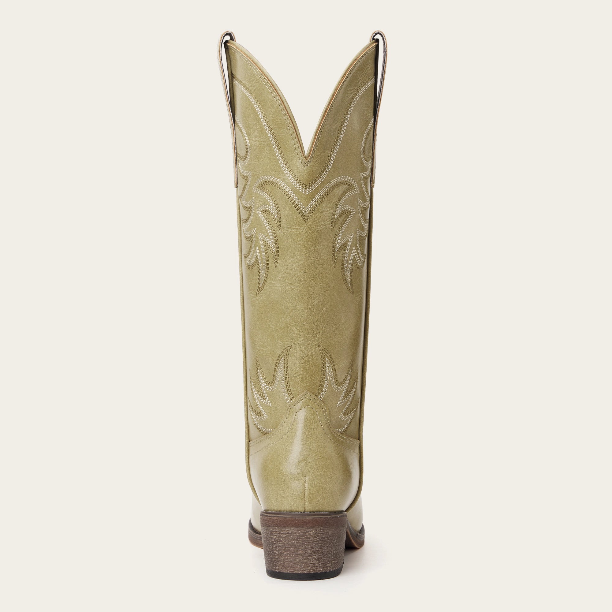 The Elizabeth - Sage Green Bonded Leather Classic Snip Toe Cowgirl Boots