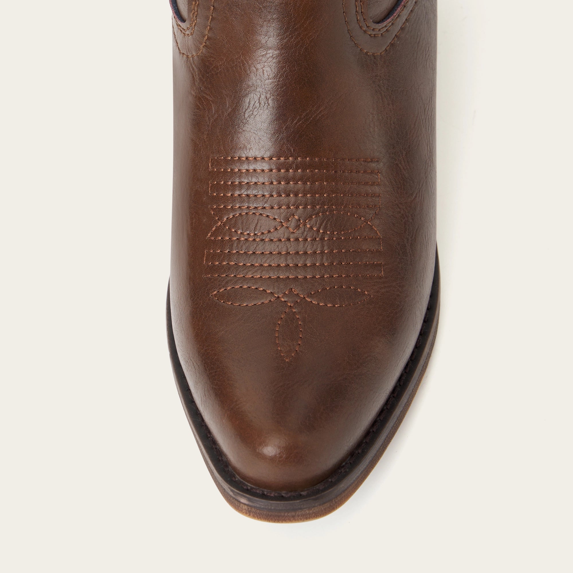 The Elizabeth - Brown Bonded Leather Classic Snip Toe Cowgirl Boots