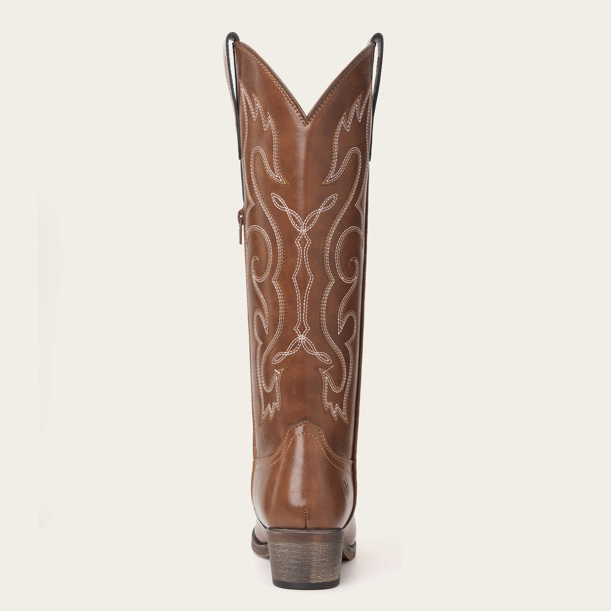 The Cheyenne - Brown Vintage Scroll Embroidered Snip Toe Cowgirl Boots with Side Zipper