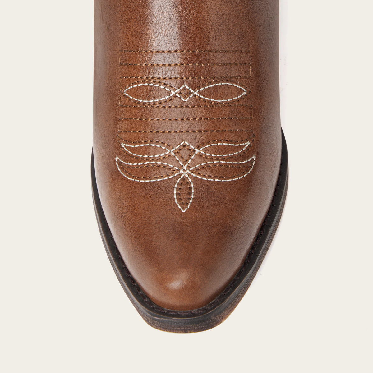 The Cheyenne - Brown Vintage Scroll Embroidered Snip Toe Cowgirl Boots with Side Zipper