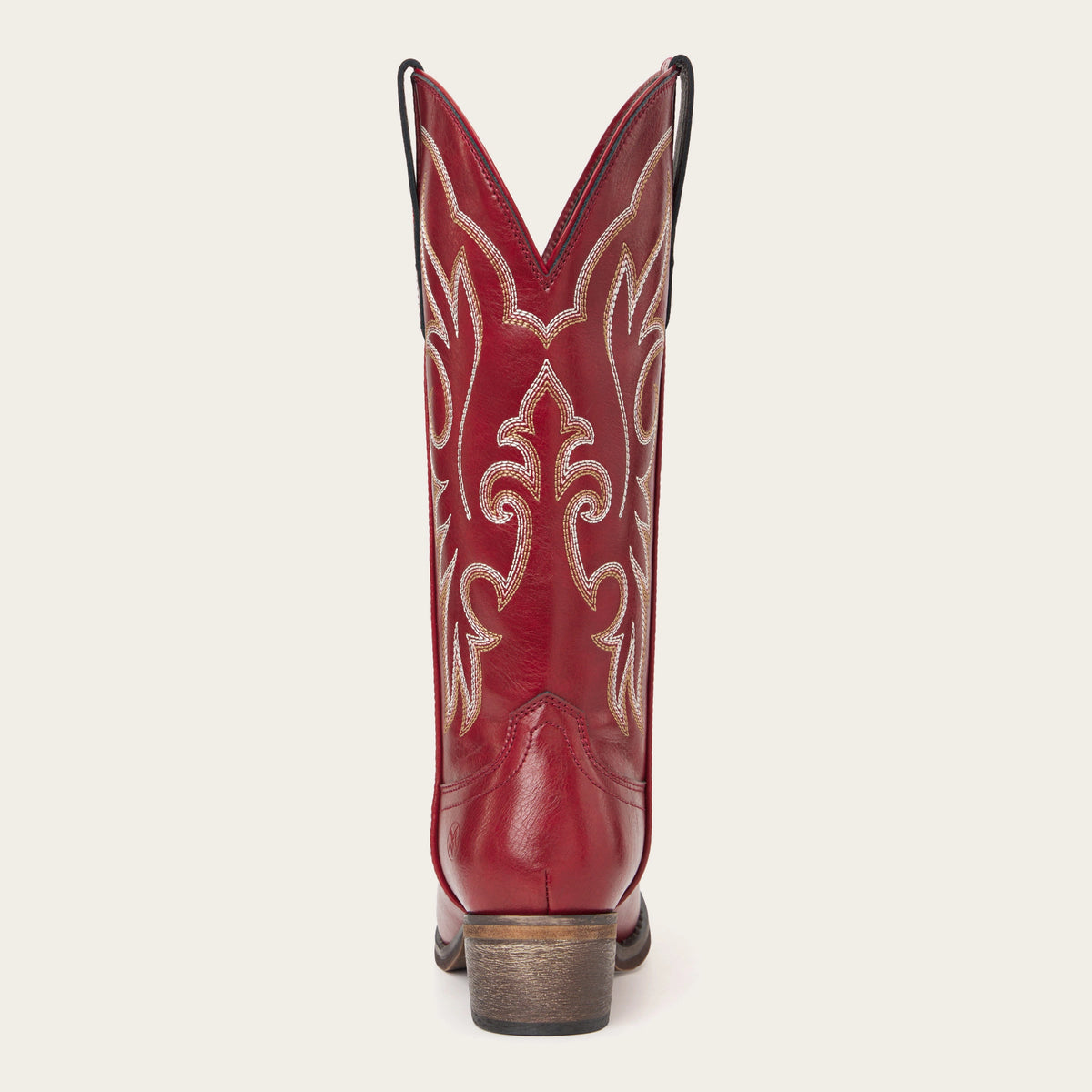 The Loretta - Red Flame Embroidered Cowgirl Boots with Side Zipper