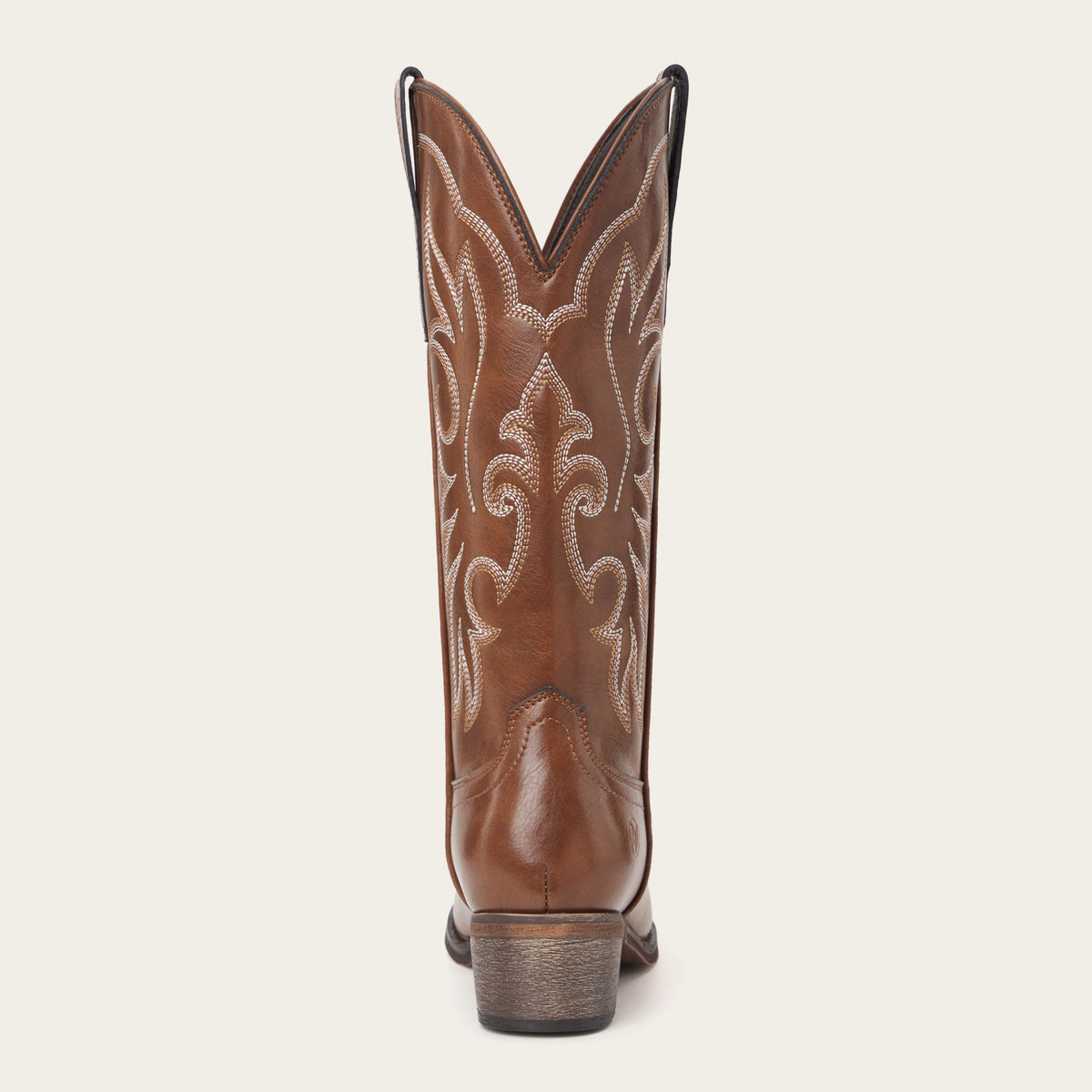 The Loretta - Brown Flame Embroidered Cowgirl Boots with Side Zipper