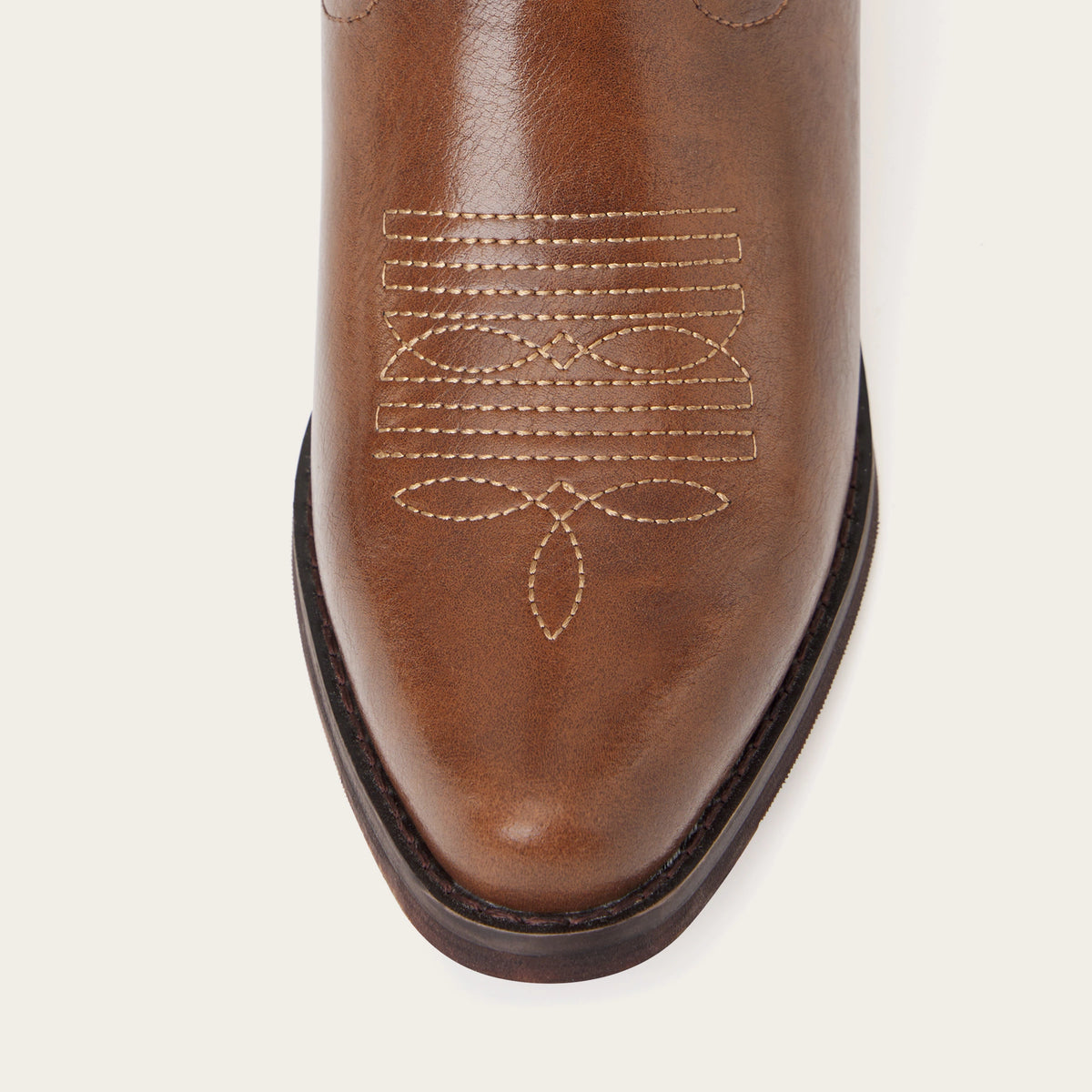 The Loretta - Brown Flame Embroidered Cowgirl Boots with Side Zipper