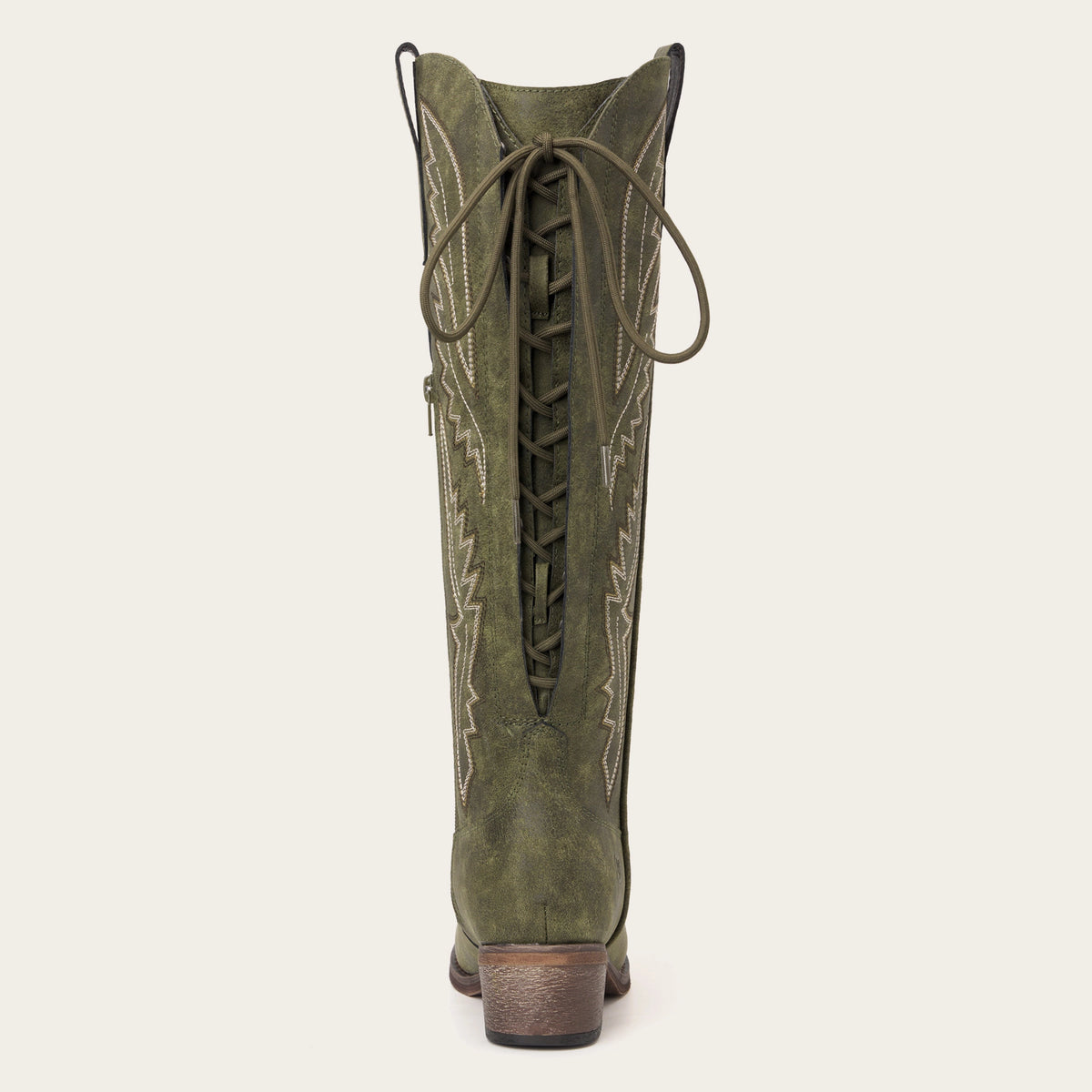 The Withersteen - Olive Adjustable Wide Calf Soft Snip Toe Tall Western Cowgirl Boots