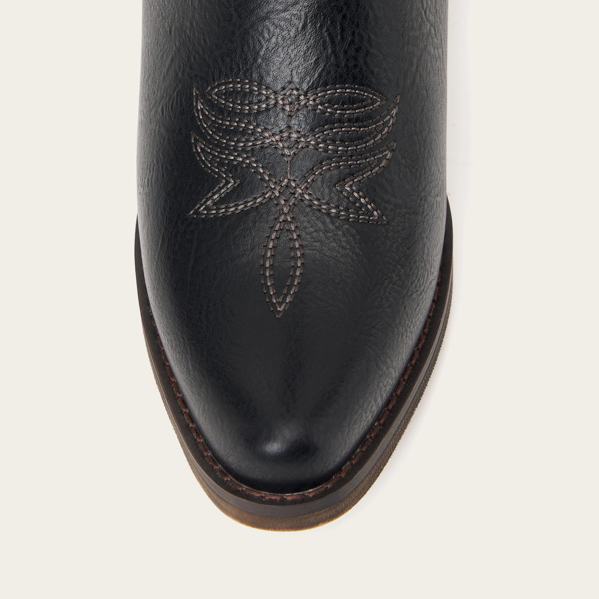 The Molly Wood - Black Starburst Embroidered Tall Western Cowgirl Boots with Side Zipper