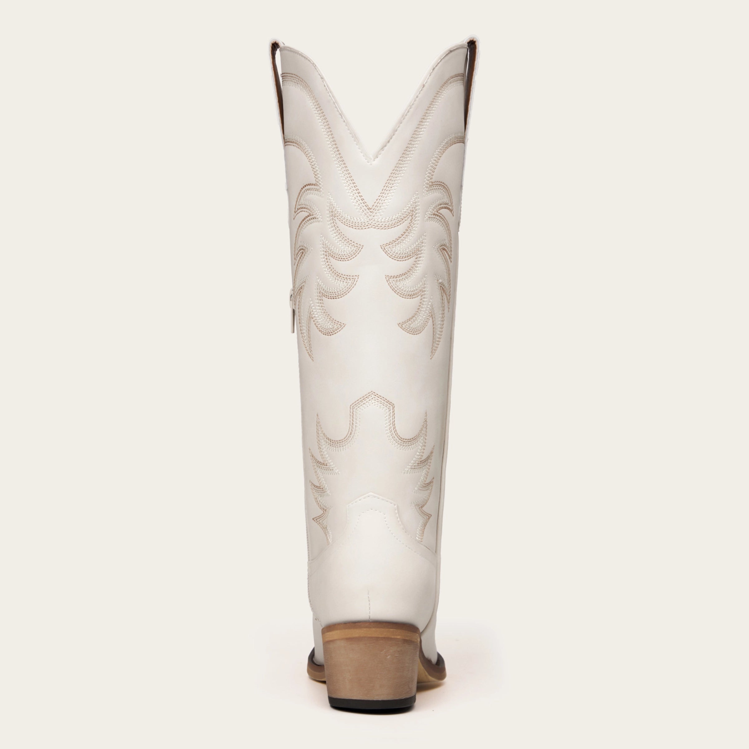 The Elizabeth - Cream Cowgirl Boots with Timeless Elegance Embroidery