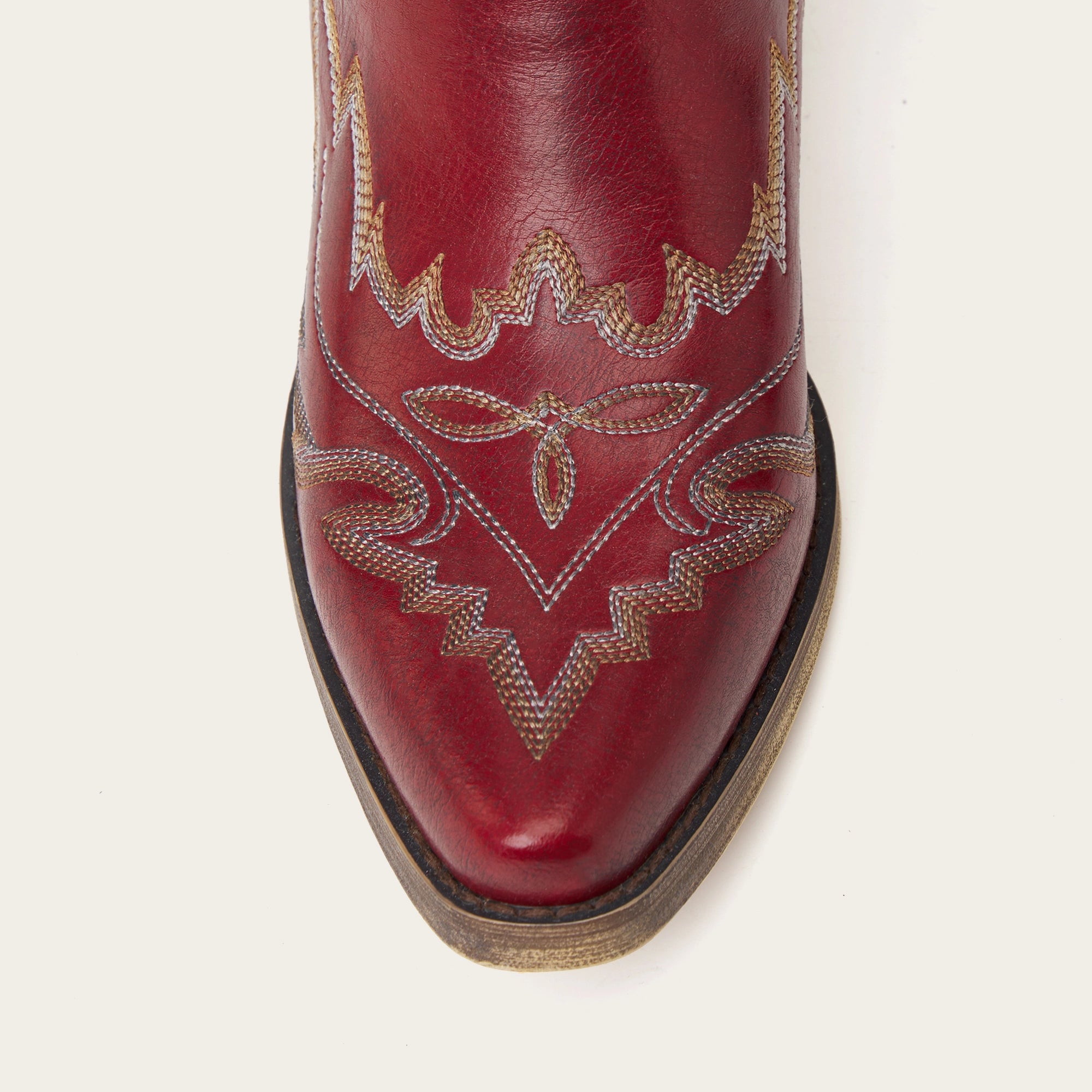 The Eula - Red Tall Cowgirl Boots with Intricate Western Embroidery